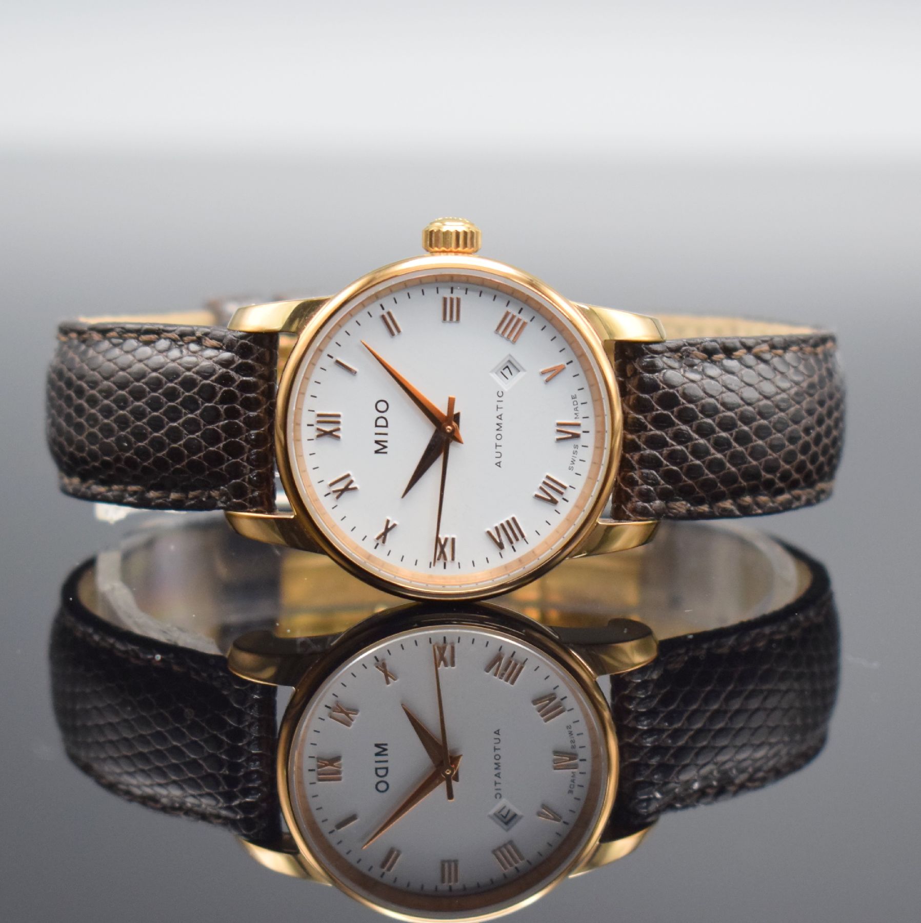Detail e: MIDO & TISSOT 2 Damenarmbanduhren, Schweiz um 2015, Automatik, 1.) Mido Baroncelli, verg. Geh., beids. vergl., Boden verschr., weißes Zifferbl. m. ...