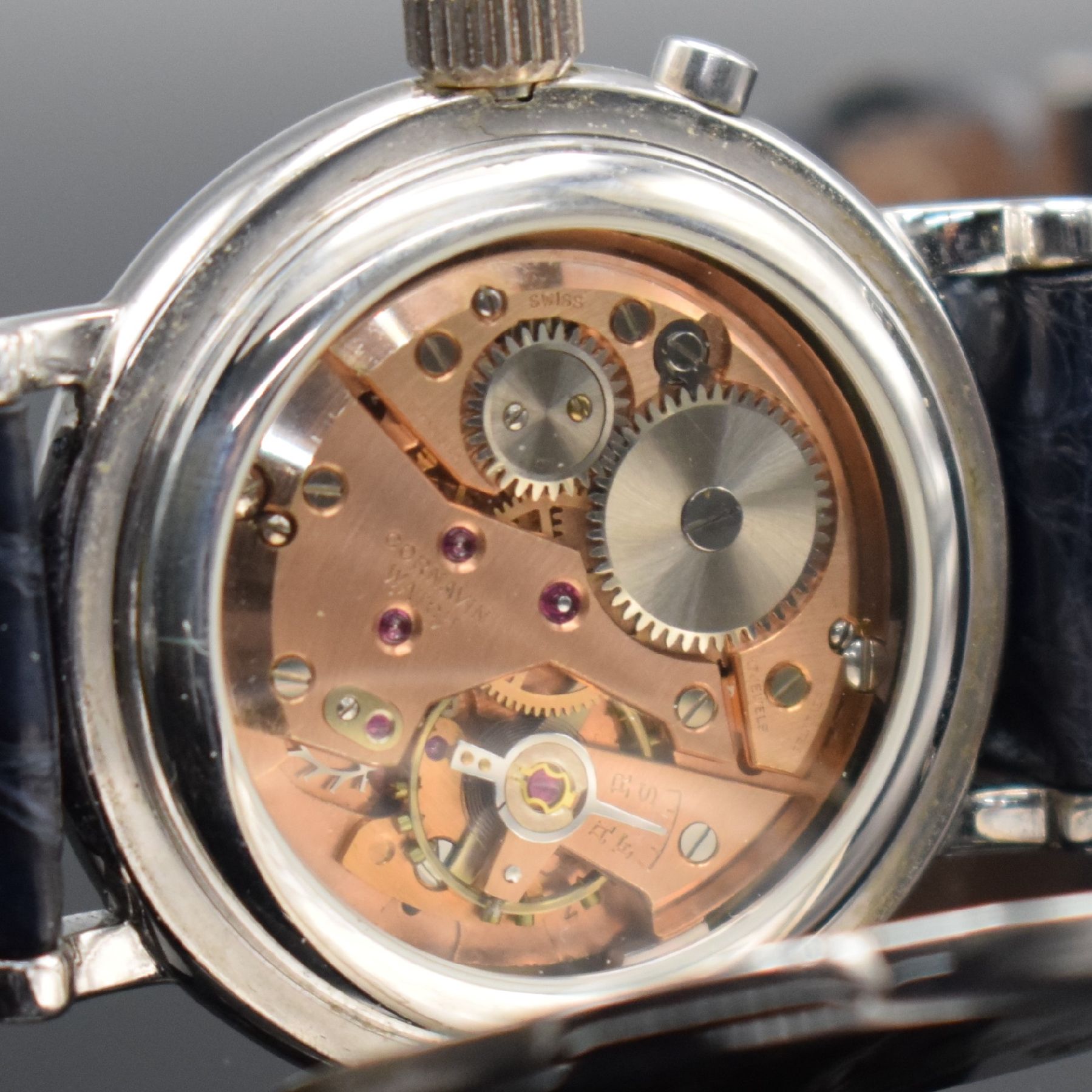 Detail h: COMOR Grande Date limitierte Herrenarmbanduhr, Schweiz um 2005, Handaufzug, auf 299 Stück limitiertes Sondermodell in Sterlingsilber, ...