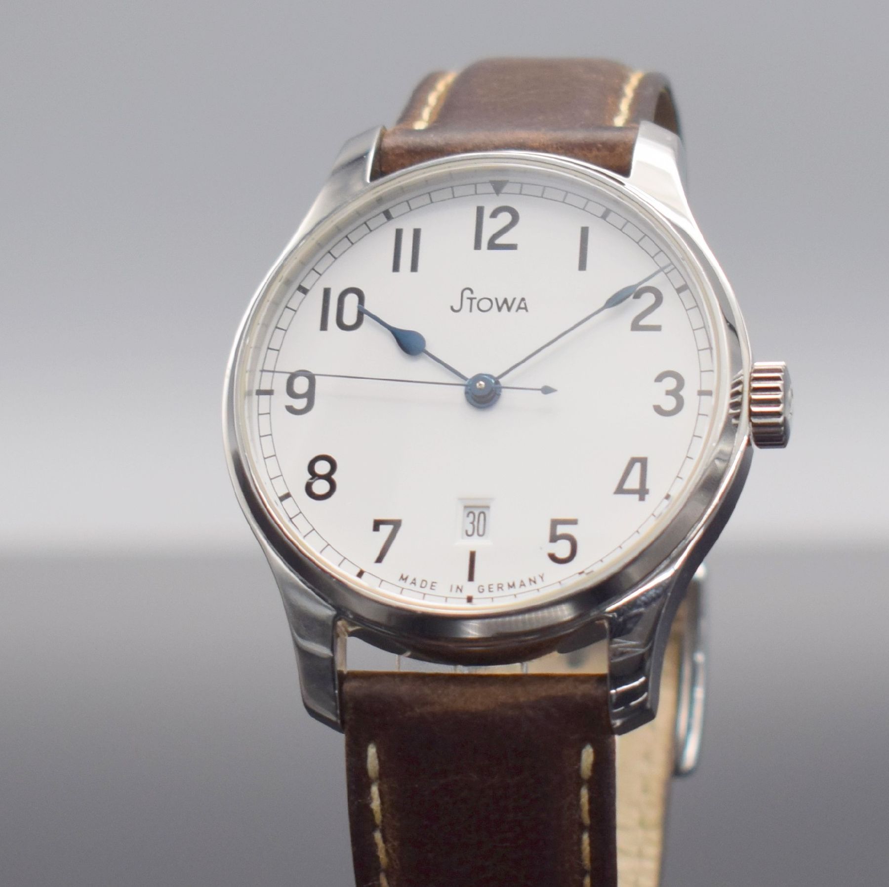 Detail c: STOWA Marine Herrenarmbanduhr, Deutschland verk. 09/2007, Automatik, beids. vergl. Geh. in Edelstahl, Boden 6-fach verschr., orig. Lederband m. orig. ...