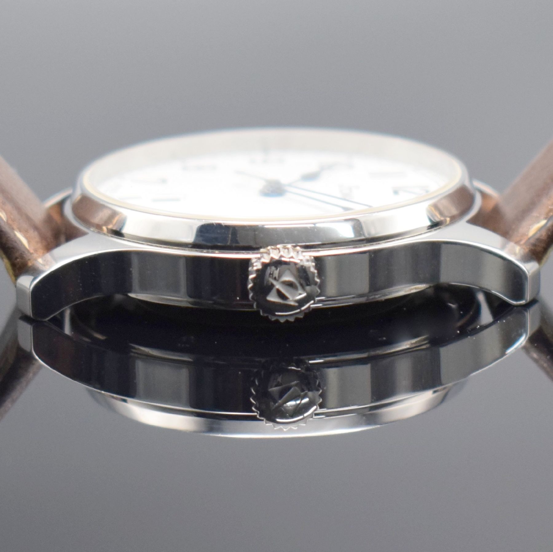 Detail d: STOWA Marine Herrenarmbanduhr, Deutschland verk. 09/2007, Automatik, beids. vergl. Geh. in Edelstahl, Boden 6-fach verschr., orig. Lederband m. orig. ...