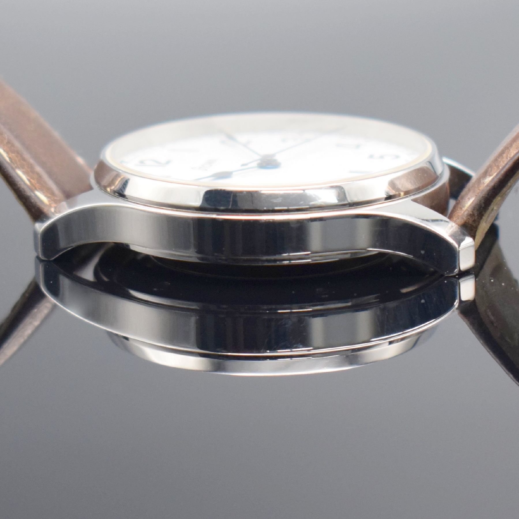 Detail e: STOWA Marine Herrenarmbanduhr, Deutschland verk. 09/2007, Automatik, beids. vergl. Geh. in Edelstahl, Boden 6-fach verschr., orig. Lederband m. orig. ...