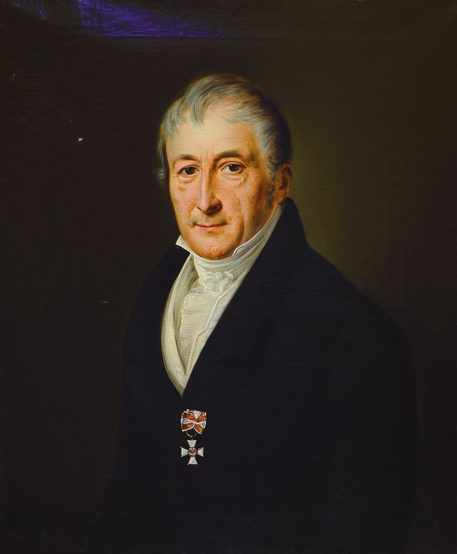 Carl Wilhelm Bardou, 1774 Berlin-nach 1842, war tätig in Berlin, St. Petersburg und Moskau, Porträt eines Herren, Träger des Roter-Adler-Ordens ...