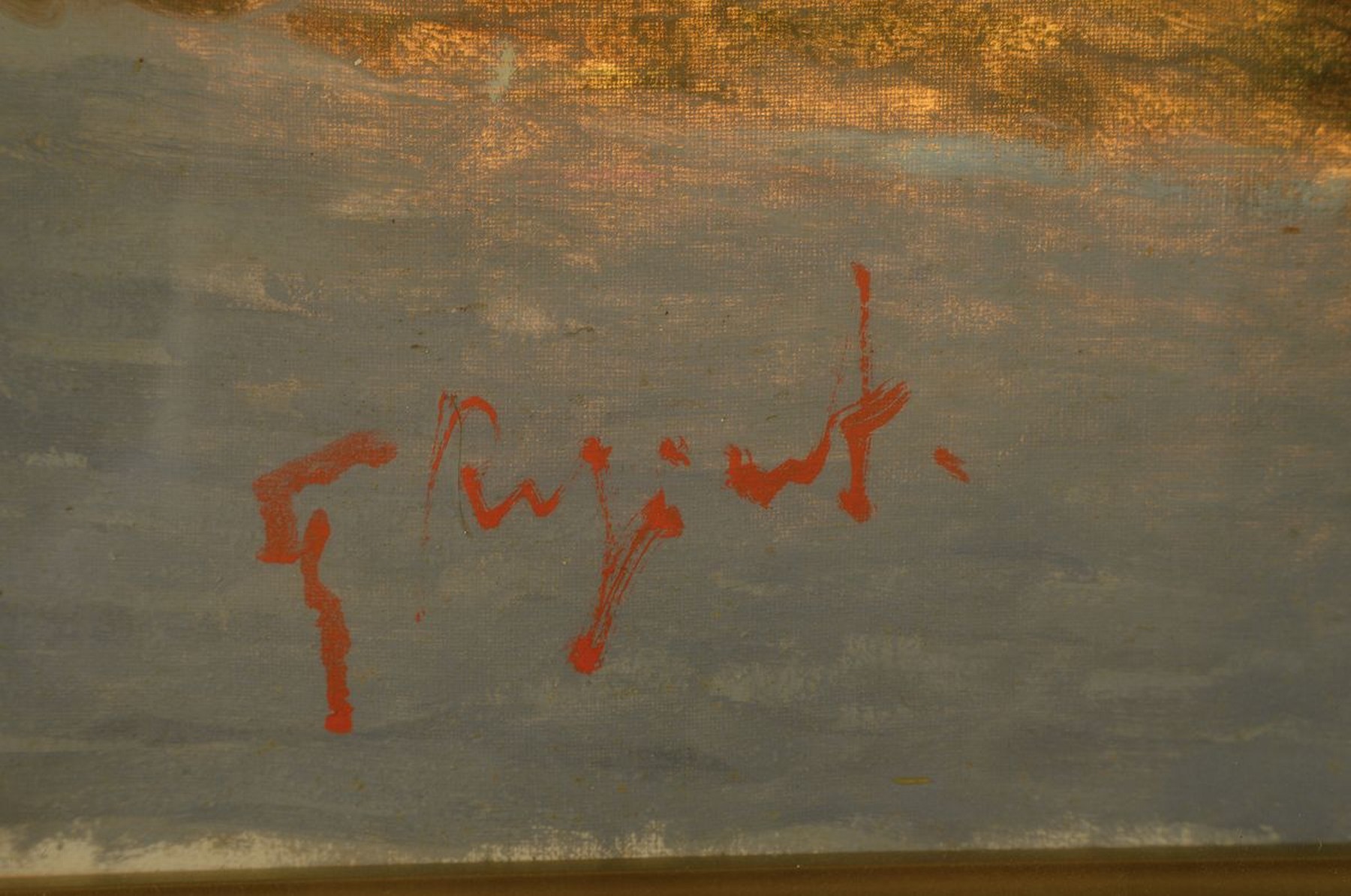 Detail a: Teresa Reginato, italienische Künstlerin des 20.Jh., bekannt für ihre maritimen Sujets unter impressionistischem Duktus, italienischeHafenansicht, ...