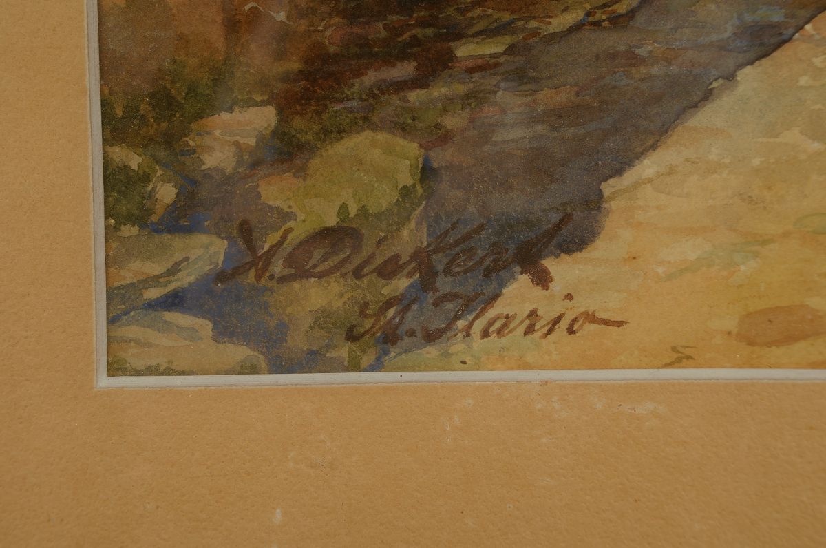 Detail c: Adolf Dieckert, geb. 1878, 2 Ansichten aus St. Ilario, Aquarell auf Papier, sommerliche Genreansichten, li. u. signiert und bezeichnet, ca. 46 x 32 ...