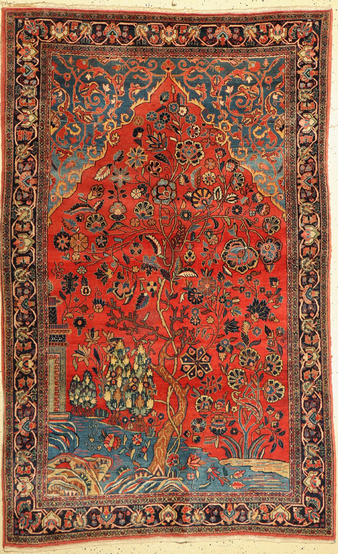 Sarogh Kork fein, Persien, um 1940, Korkwolle, ca. 210 x 135 cm, EHZ: 2, (fleckig)