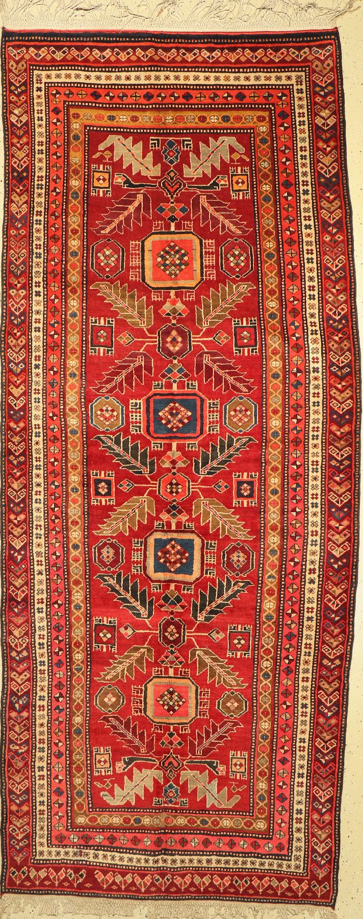Meschgin alt, Persien, um 1950, Wolle auf Baumwolle, ca. 370 x 147 cm, EHZ: 2-3