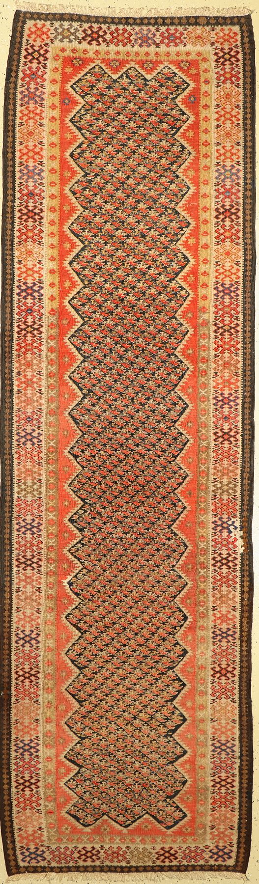 Bidjar Kelim alt, Persien, um 1930, Wolle auf Baumwolle, ca. 338 x 100 cm, EHZ: 2-3