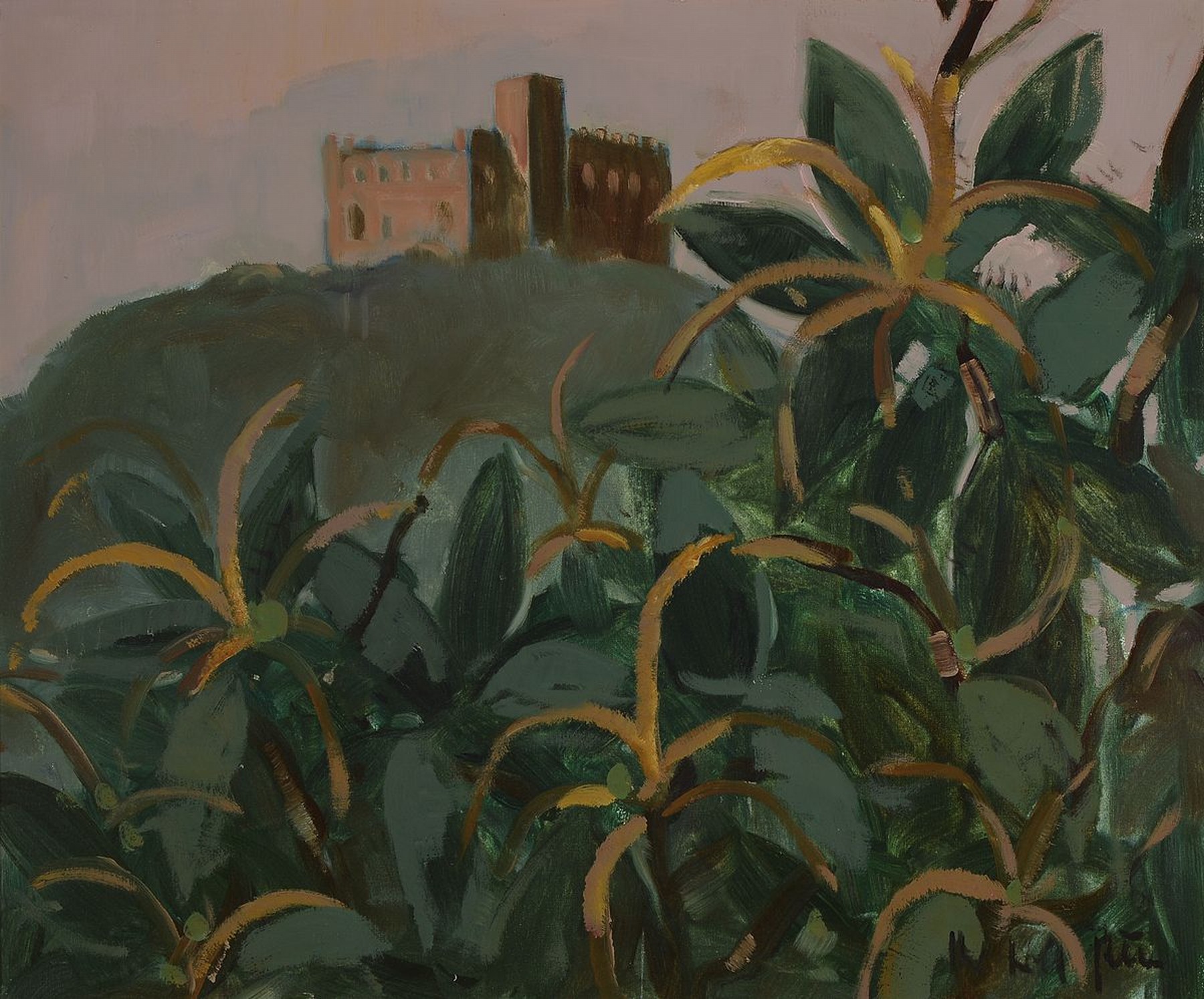 Hans Rolf Peter, 1926-2020 Neustadt a.d. Weinstr., Blick auf das Hambacher Schloß, Öl/Lwd, rechts unten signiert, ca. 50x60cm, R. ca. 61x71cm