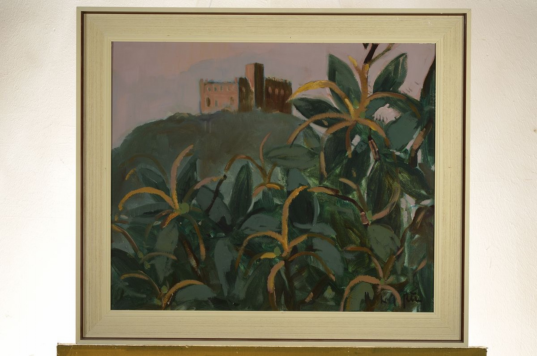 Detail k: Hans Rolf Peter, 1926-2020 Neustadt a.d. Weinstr., Blick auf das Hambacher Schloß, Öl/Lwd, rechts unten signiert, ca. 50x60cm, R. ca. 61x71cm