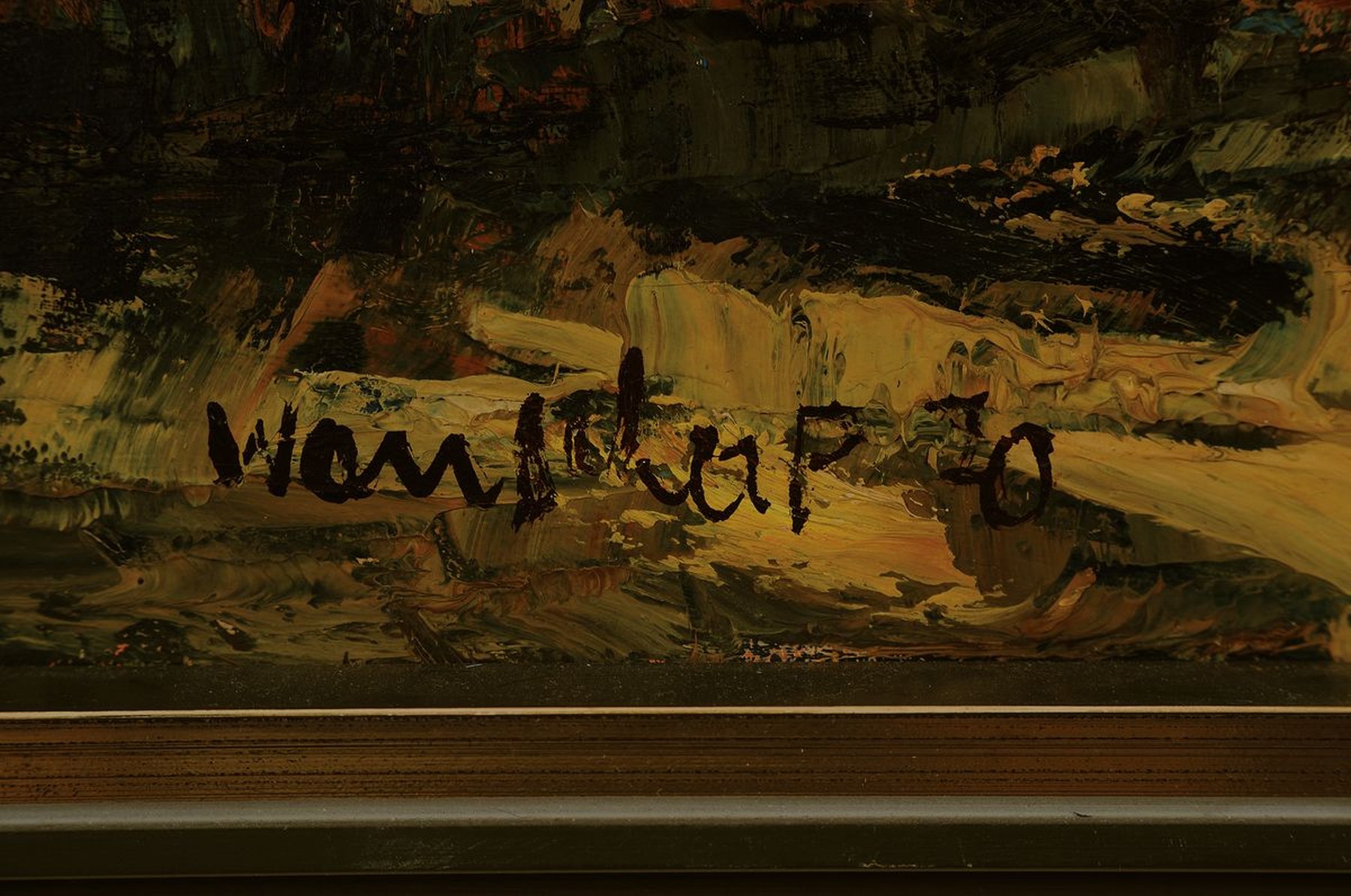 Detail a: Helmut Wanschap, 1911 Berlin-1987 Kusel, Am goldenen Horn Istanbul, so rückseitig auf altem Etikett betitelt, Öl/Lwd, links unten signiert, ca. ...