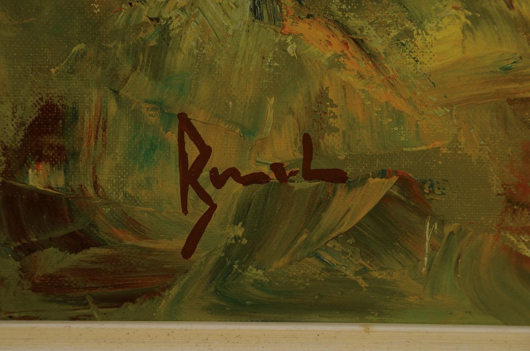 Detail a: Unbekannter Künstler, Mitte 20. Jh., 2 Pendants: Bauer mit Kühen und Bauer mit Pferden, so rückseitig betitelt, Öl/Lwd, pastoser expressiver ...