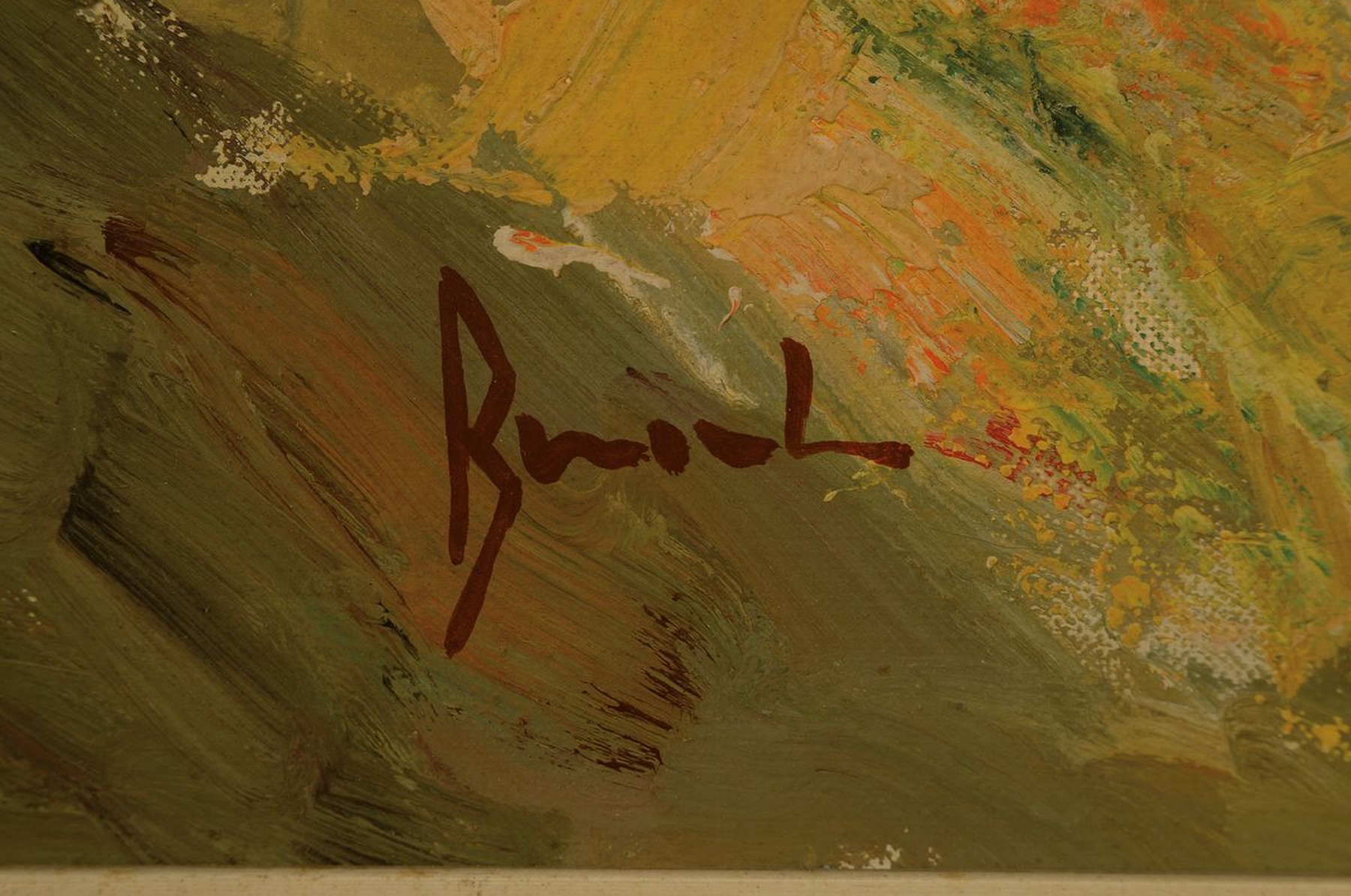 Detail b: Unbekannter Künstler, Mitte 20. Jh., 2 Pendants: Bauer mit Kühen und Bauer mit Pferden, so rückseitig betitelt, Öl/Lwd, pastoser expressiver ...