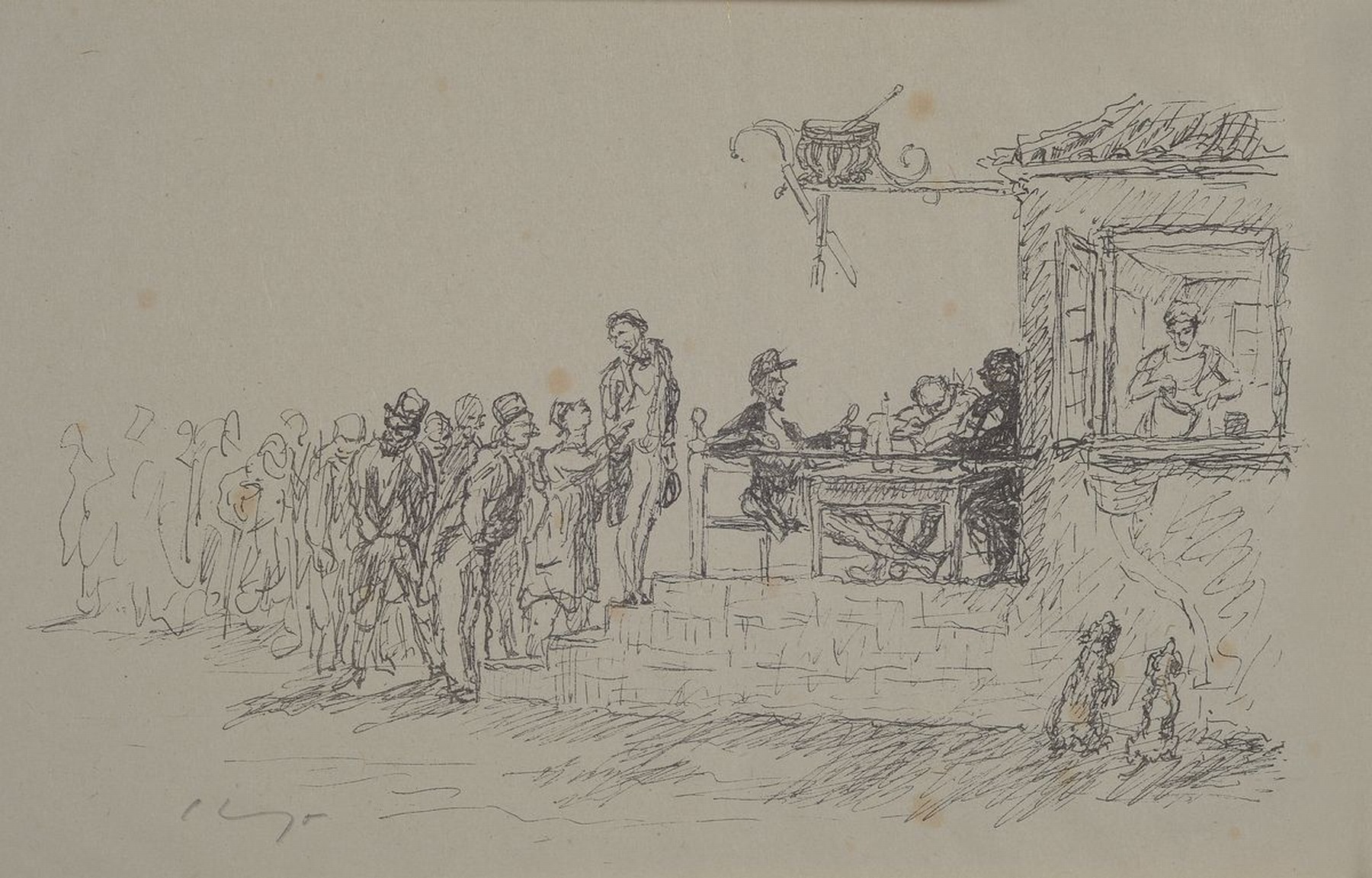 Detail b: Max Slevogt, 1868 Landshut-1932 Leinsweiler/Pfalz, Der gelernte Jäger, Mappe mit 13 losen Federlithographien, Auflage 100 Exemplare, jede Litho ...