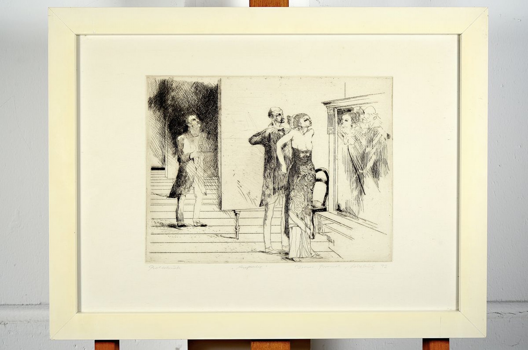 Detail k: Werner Brand, 1933-2021, 2 Radierungen: Der Jubilar, betitelt, signiert und dat. 75, bez.: 2. Zustandsdruck, ca. 33.5x26cm, u.Gl., R. ca. 52x31cm; ...