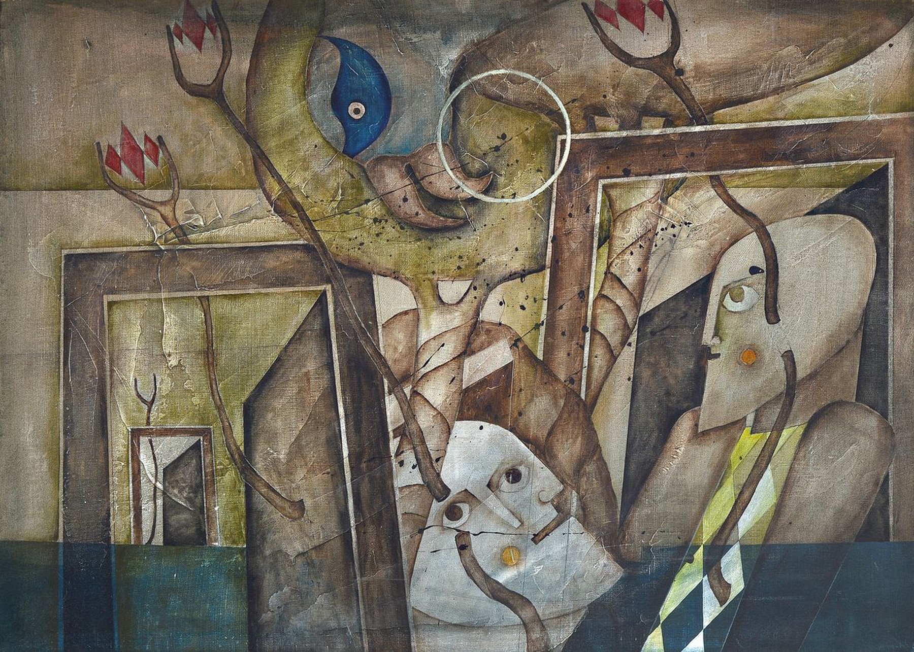 Gerd Ditz, geb. 1941 Landau, 1958-62 Studium an der Freien Akademie Mannheim, seit 1965 freischaffend, mehrfach ausgezeichnet, hier: Abstrakte ...
