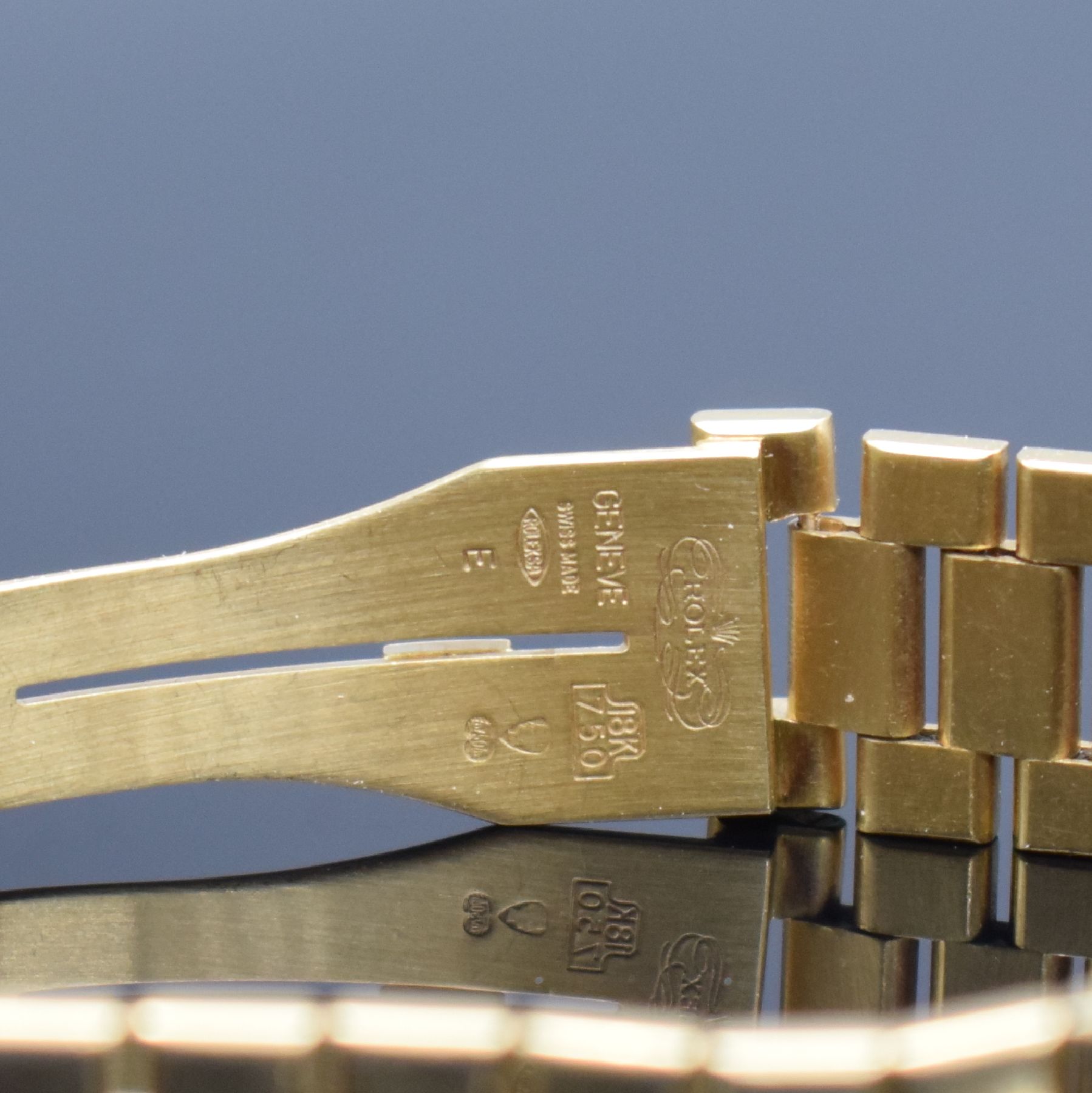Detail f: ROLEX Oysterquartz Day Date in GG 750/000 mit seltenem Wurzelholz Zifferblatt, Box & LC 100 Papieren Referenz 19018, Schweiz lt. orig. Papier ...