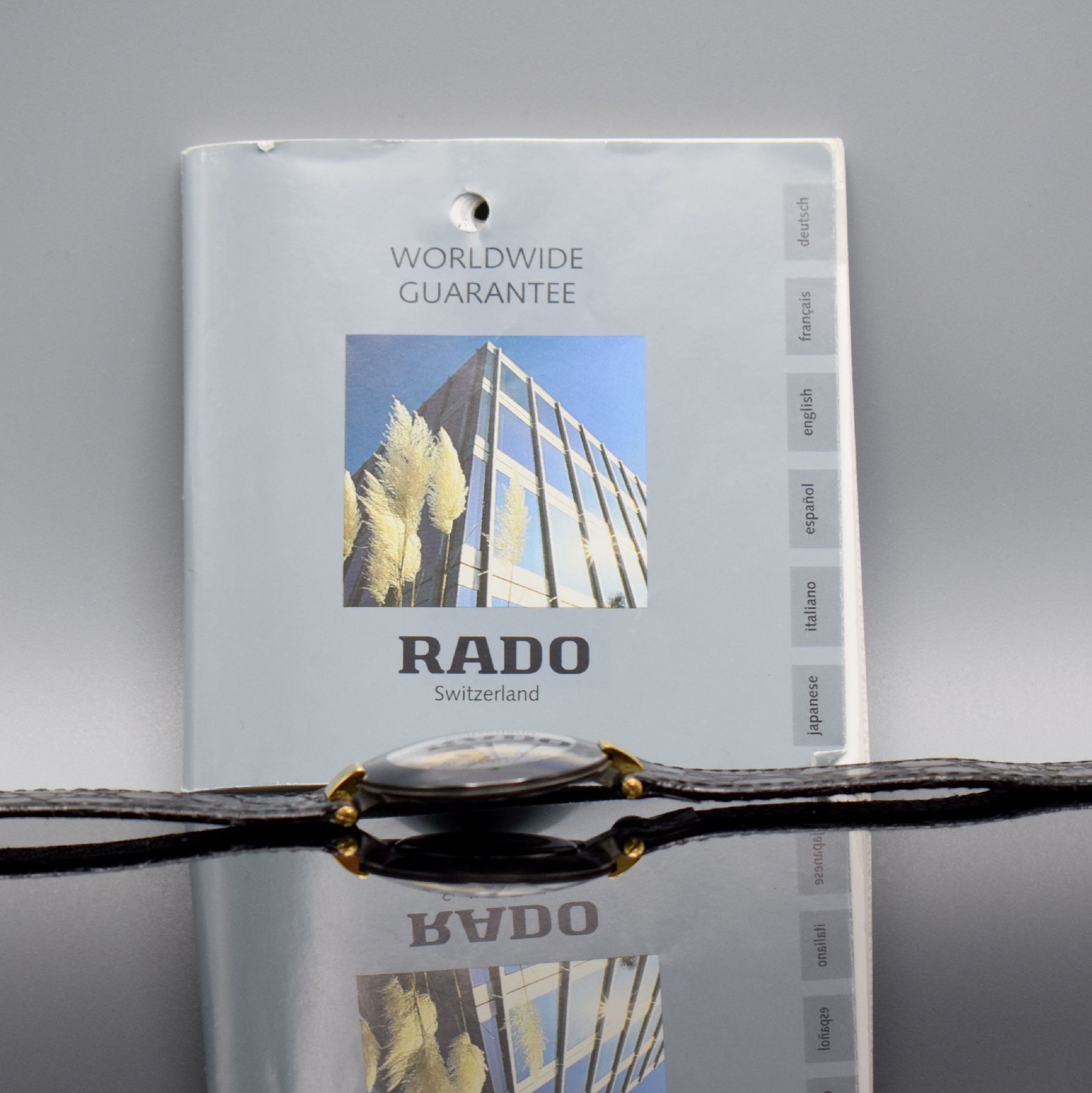 Detail f: RADO Damenarmbanduhr, Schweiz lt. orig. Papier verk. 09/1996, quarz, Stahlboden aufgedr., Ref. 129.4075.4N, gewölbtes Saphirglas, verg. Anstöße, ...