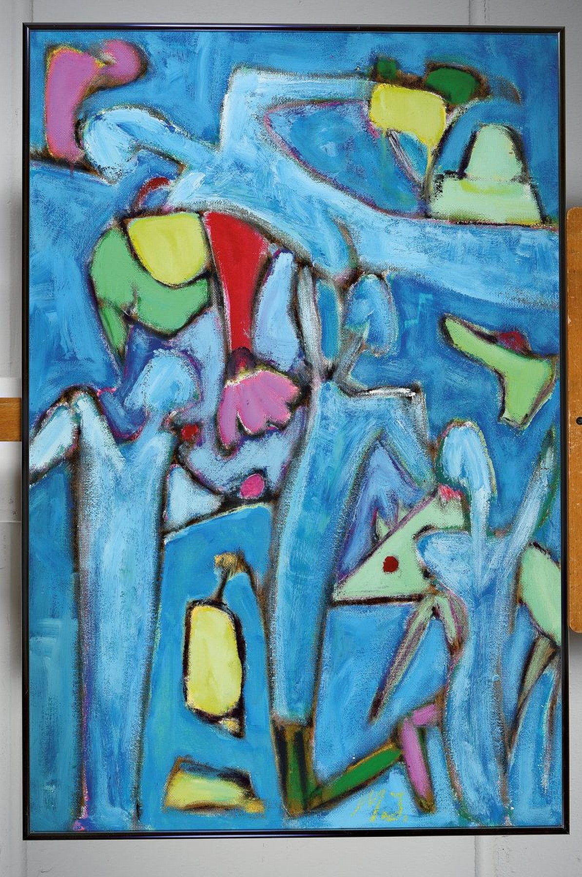 Detail k: Maria Josefine Feid, zeitgenössische Künstlerin aus dem Saarland, lebt und arbeitet in Korsika, hier: Frauenfiguren, Acryl auf Hartfaser, monogr., ...