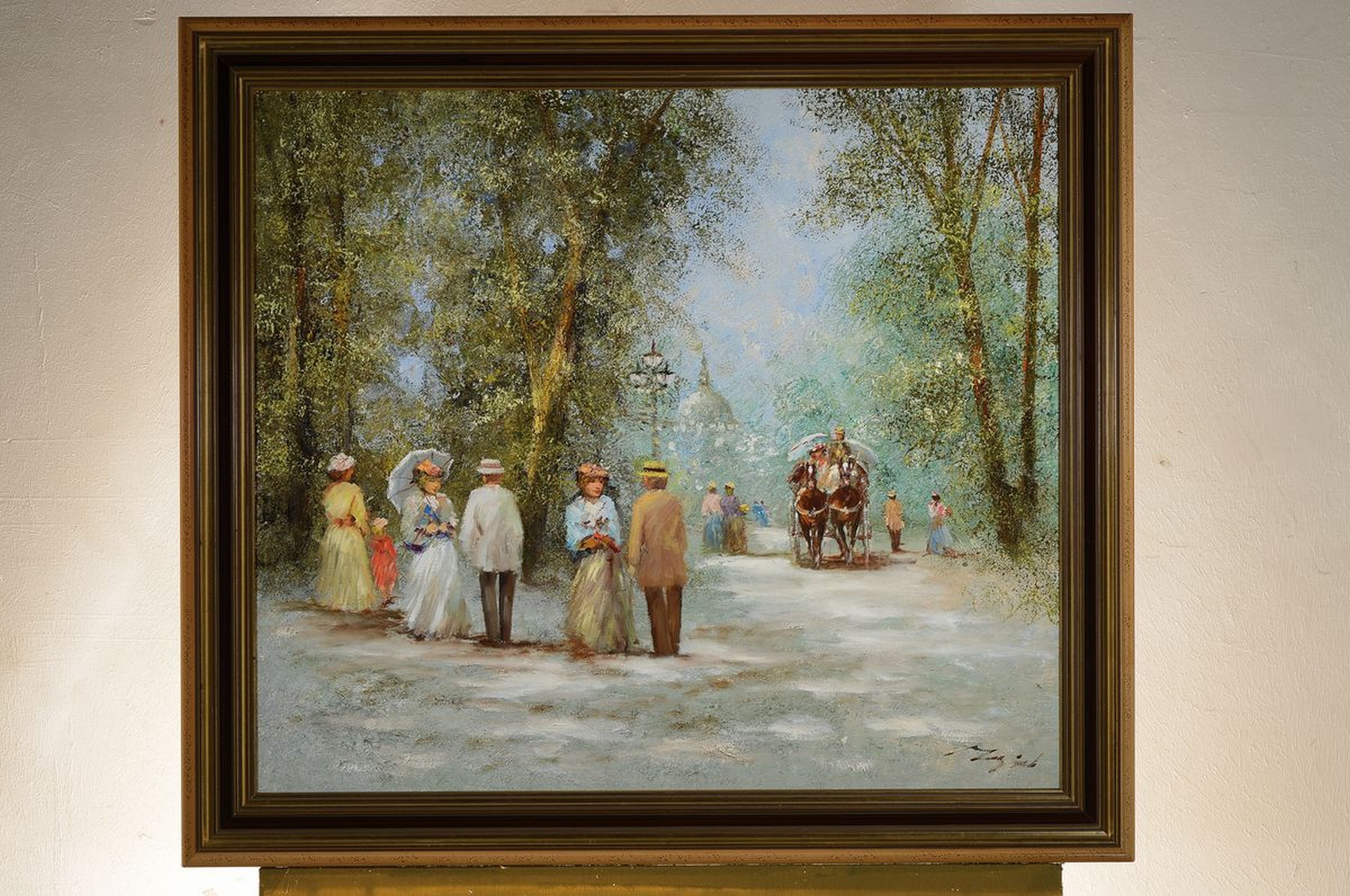 Detail k: Rahmavard Madjid, geb. 1943 Teheran, Pariser Strassenszene, Öl/Lwd, rechts unten signiert, ca. 78x80cm/83x92cm, Rahmen