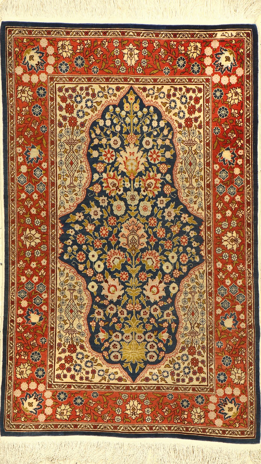 Hereke Seide fein, Signiert, Türkei, ca. 50Jahre, reine Naturseide, ca. 96 x 61 cm, EHZ: 2
