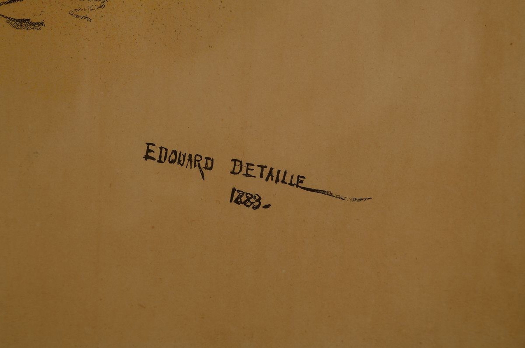 Detail a: Edouard Detaille, 1848 Paris - 1912 ebenda, Schüler von Ernst Meissonier, Beteiligung am Dt.-Frz.-Krieg, aufgrund der Erfahrungen des Krieges ...