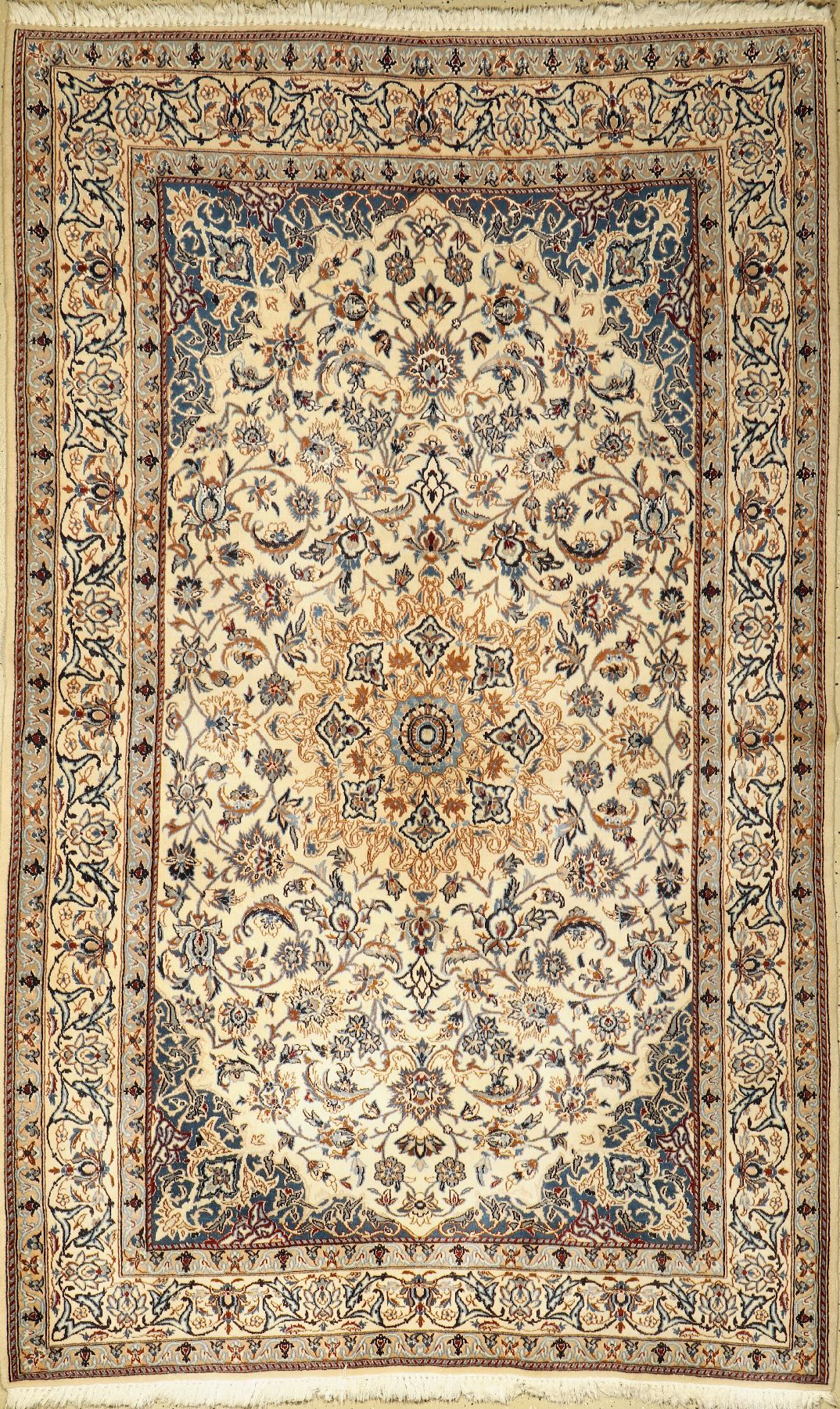 Nain fein (9la), Persien, ca. 40 Jahre, Korkwolle mit Seide, ca. 270 x 170 cm, EHZ: 2