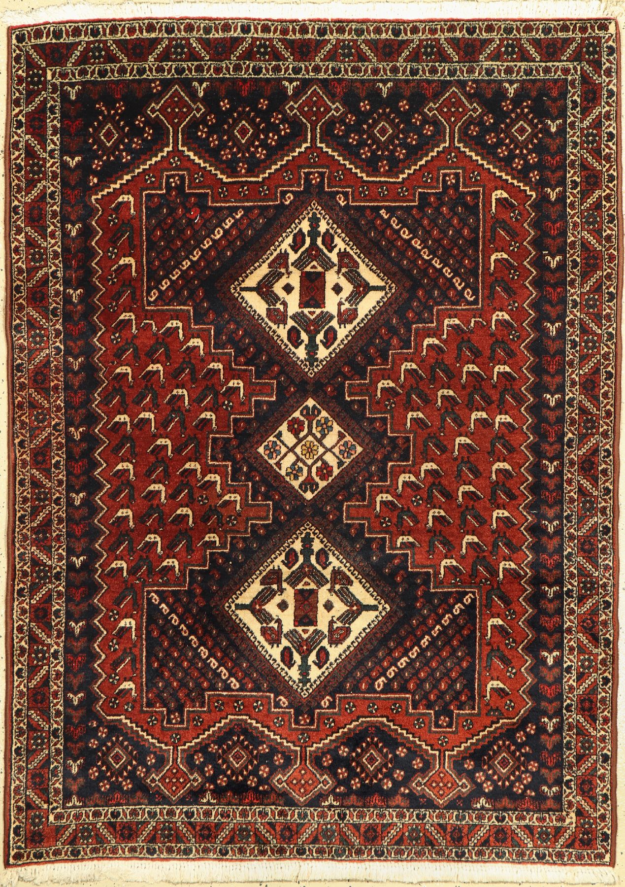 Afschar, Persien, ca. 50 Jahre, Wolle auf Baumwolle, ca. 170 x 125 cm, EHZ: 2