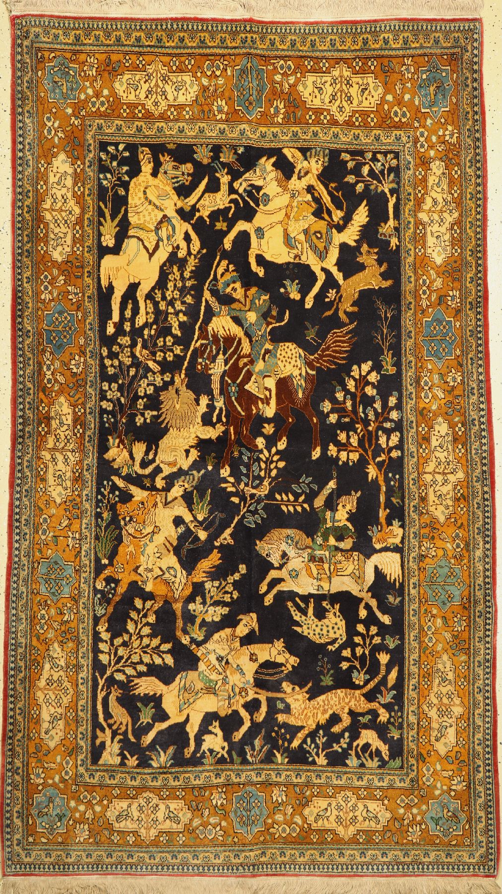Ghom alt, Persien, um 1960, Wolle mit Seide, ca. 240 x 140 cm, EHZ: 2-3