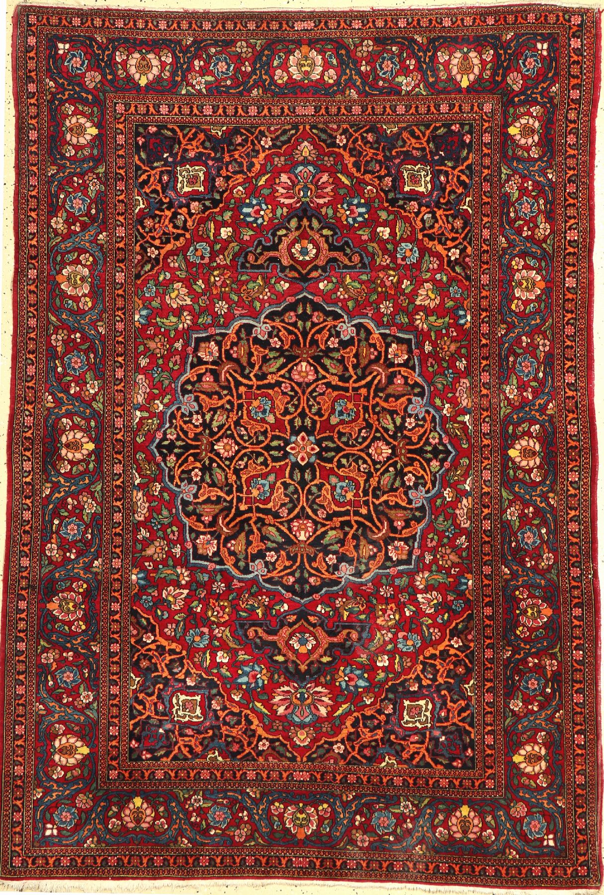 Esfahan Ahmad antik, Persien, um 1900, Korkwolle, ca. 205 x 141 cm, EHZ: 3