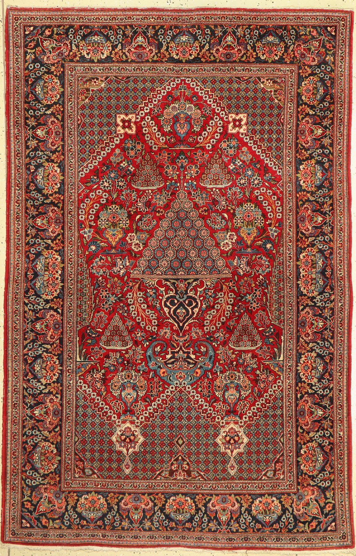 Keschan Hadji-Khanumi Design, Persien, um 1940, Wolle auf Baumwolle, ca. 210 x 135 cm, EHZ: 2-3