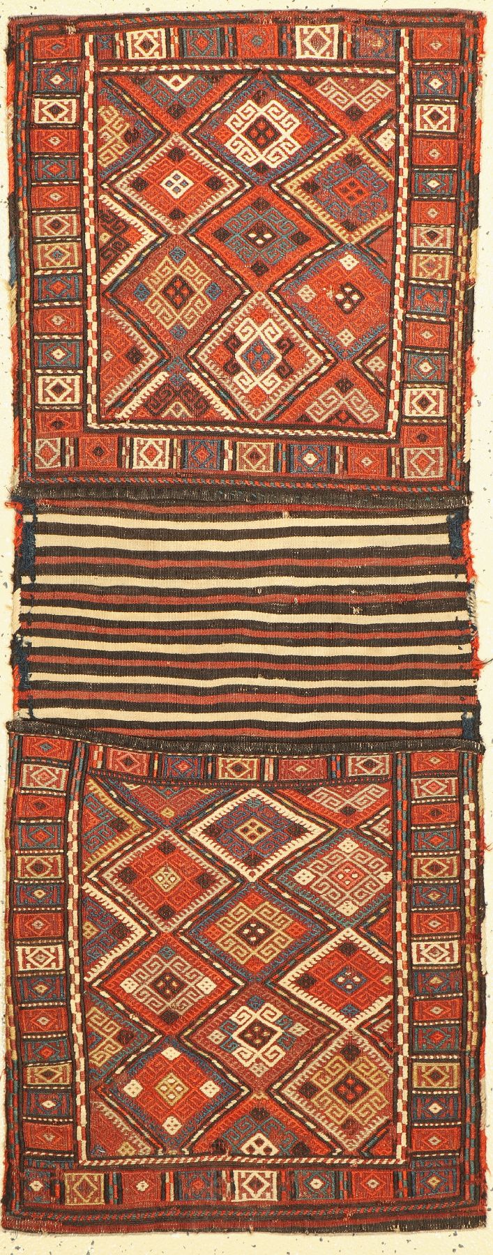 Kurdische Sumakh Tasche, Persien, um 1930, Wolle auf Wolle, ca. 140 x 54 cm, EHZ: 2-3