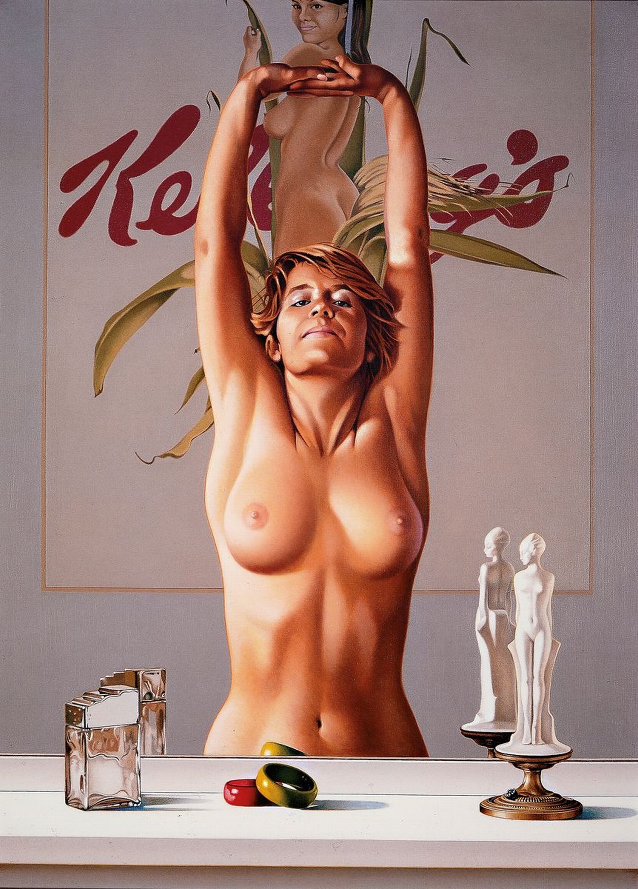 Mel Ramos, 1935-2018, "Young Girl in front of a mirror", Farboffset, Drucker/Verlag: publishing company-Verlag 2004 , PP, Motiv ca. 54,5x48 ...