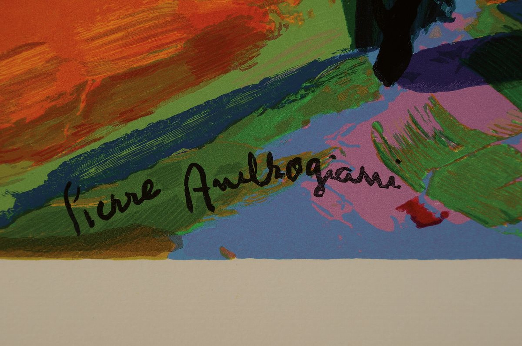 Detail b: Pierre Ambrogiani,1907-1985, Konvolut aus 2 Werken, " Vue provencale", "Les Faucheurs", , Farbholzstich, ca. 40x59 cm, 34x50 cm