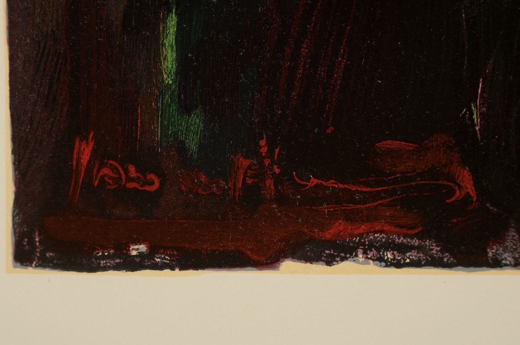 Detail b: Maurice de Vlaminck, 1876-1958, "L´Angelus, Les heures claires", Konvolut aus 2 Farbholzstichen, ca. 43,5x33,5 cm, 62x48 cm