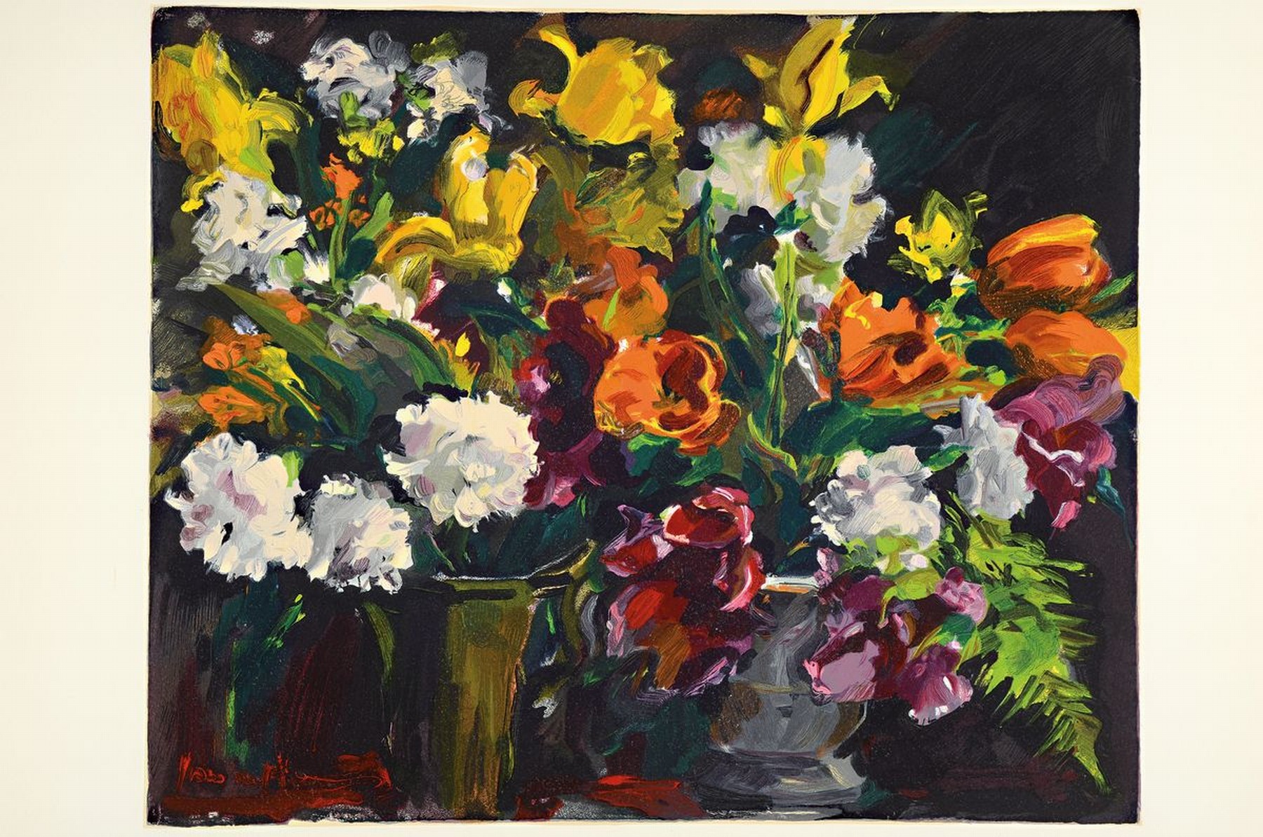 Detail l: Maurice de Vlaminck, 1876-1958, "L´Angelus, Les heures claires", Konvolut aus 2 Farbholzstichen, ca. 43,5x33,5 cm, 62x48 cm