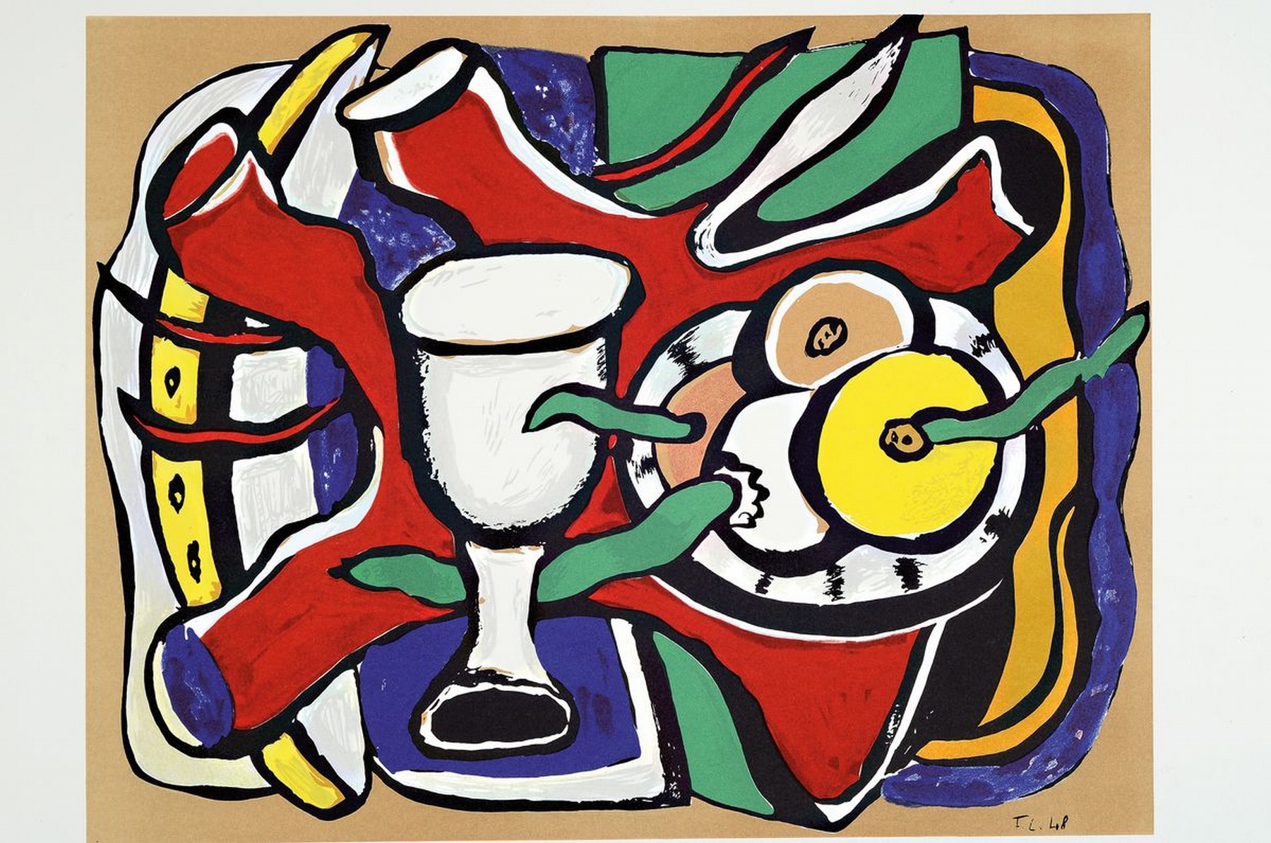 Detail k: Fernand Leger, 1881-1955, Konvolut aus 2 Farblithografien, "Natur morte aux.., les oix aux..", Drucker/Verlag: Mourlot, Galerie Maeght, R. ...