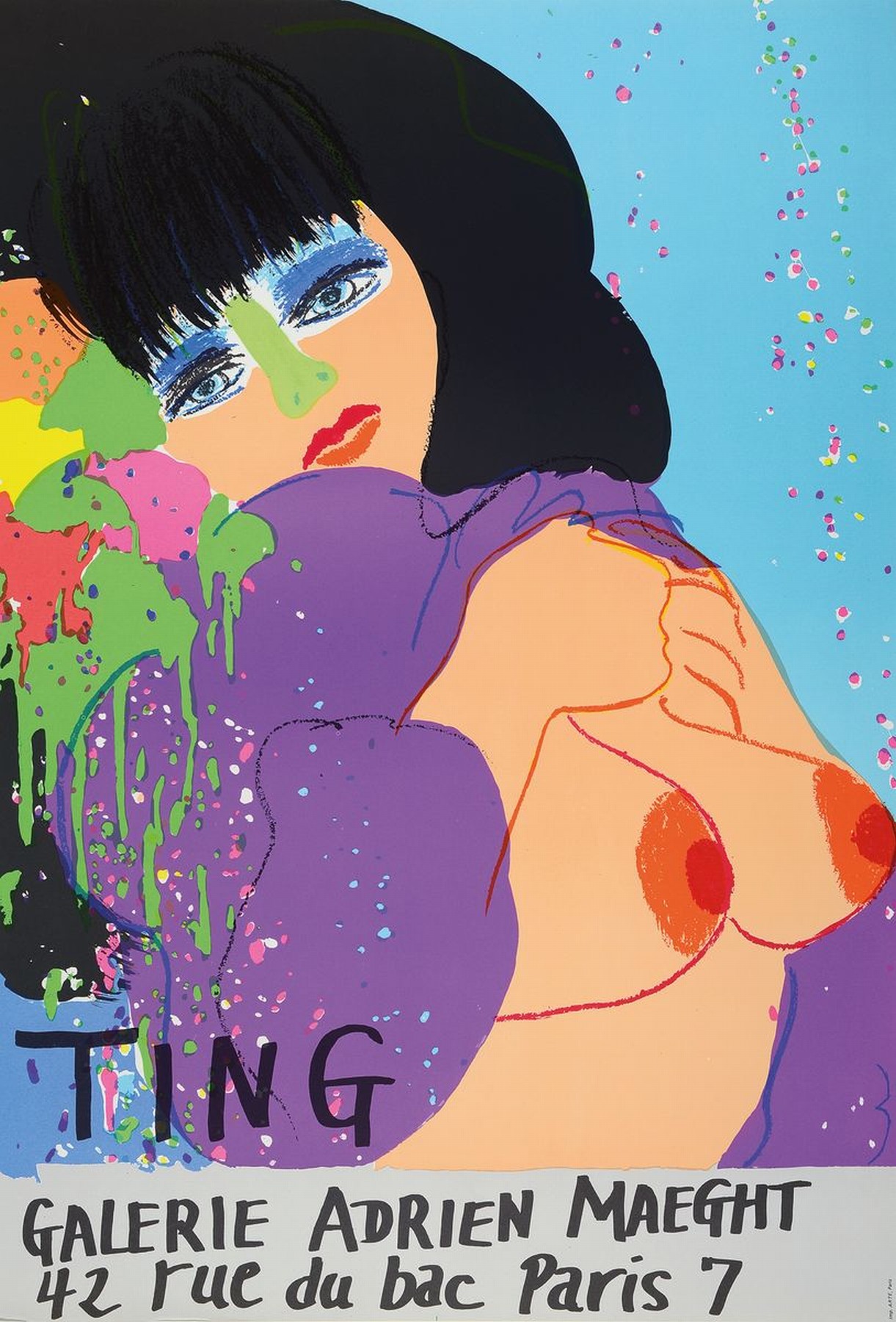 Walasse Ting, 1929-2010, Aktdarstellung, Farblithografie, ca. 72x50 cm