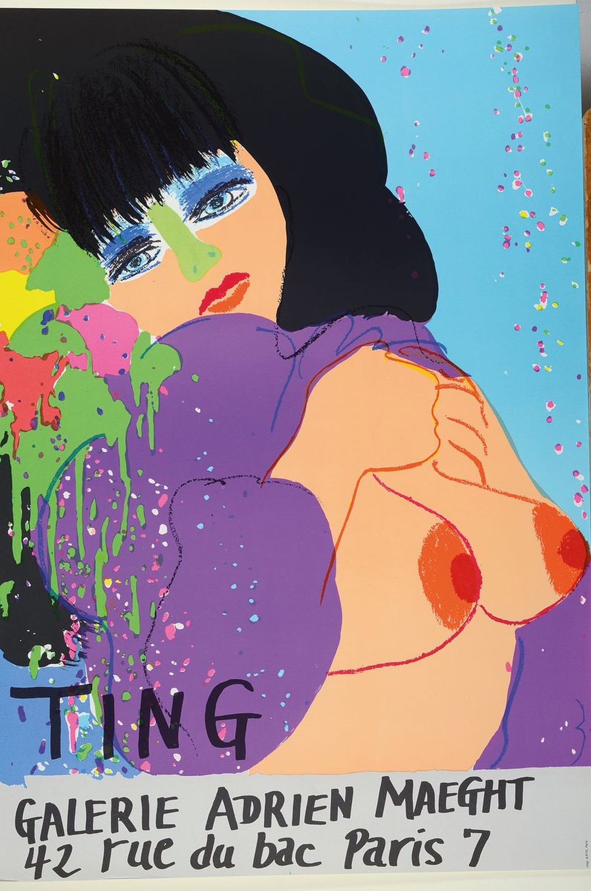 Detail k: Walasse Ting, 1929-2010, Aktdarstellung, Farblithografie, ca. 72x50 cm