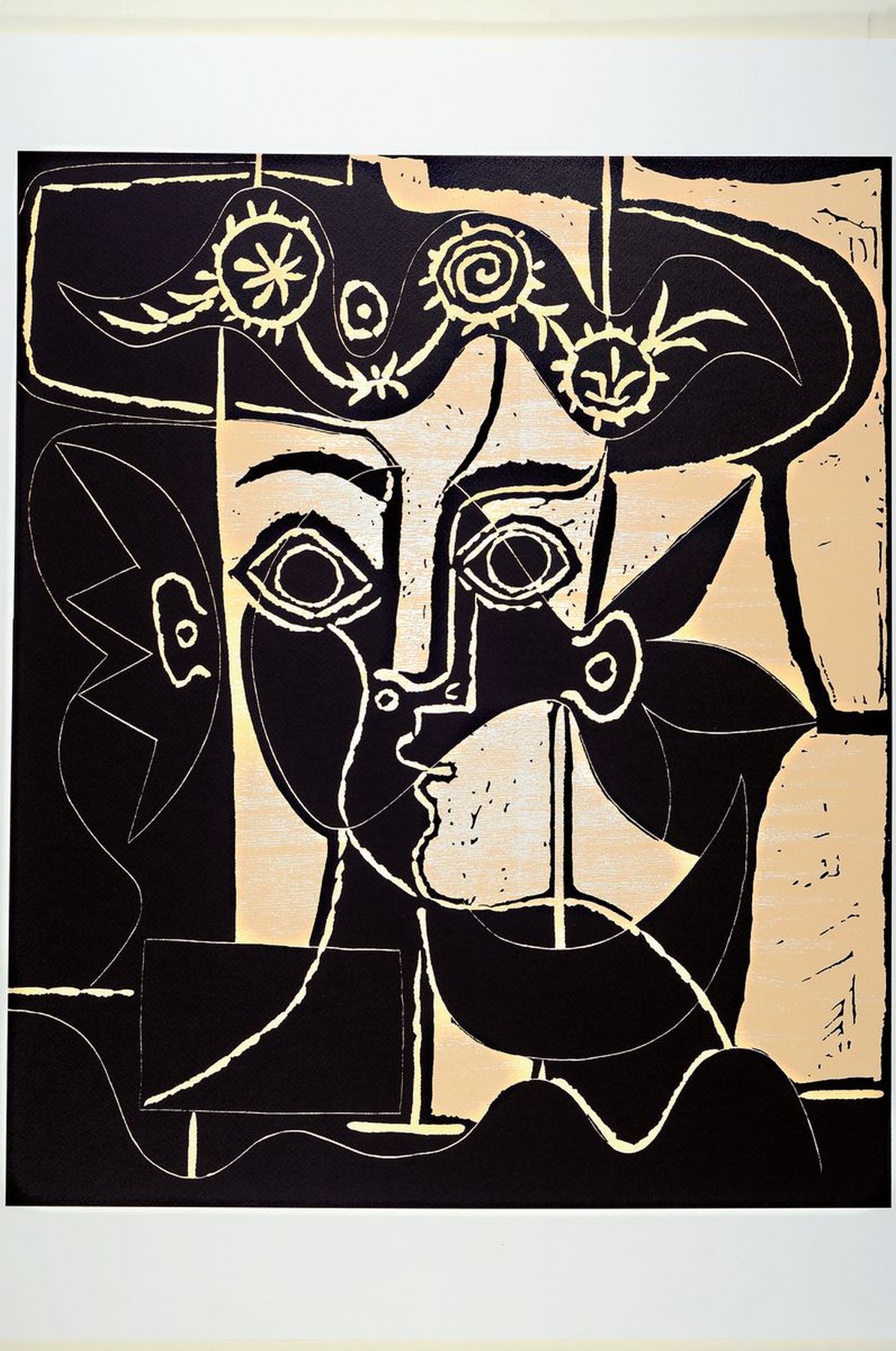 Detail k: Pablo Picasso, 1881-1973, "Femme au chapeau orni", Farbserigrafie, ca. 75x60 cm
