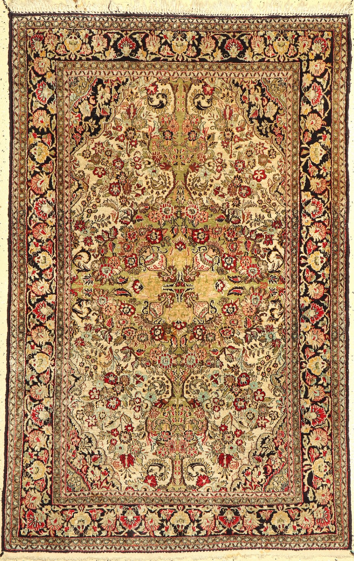 Ghom Seide, Persien, ca. 60 Jahre, reine Naturseide, ca. 170 x 110 cm, EHZ: 2