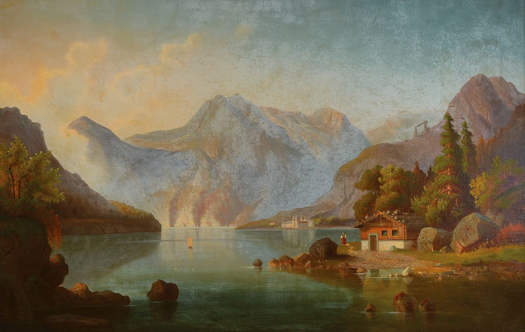 Julius Lange, 1817 Darmstadt-1978 München, Maler der Düsseldorfer Schule und Schüler von Johann Wilhelm Schirmer, ab 1850 in München ansässig ...
