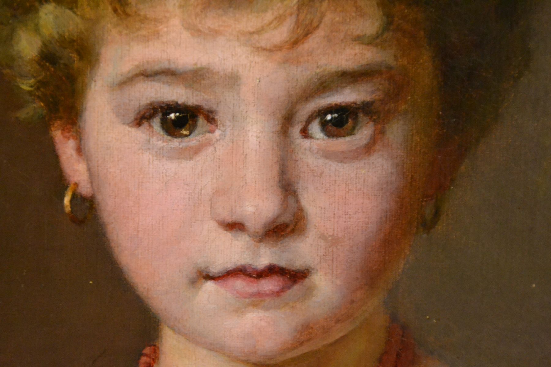 Detail c: Helene Peschel, geb. 1859 Jüterbog, Berliner Bildnismalerin, Schülerin von Streckfuß und J. Lulvès, hier: Ganzporträt eines Mädchen, an einen ...