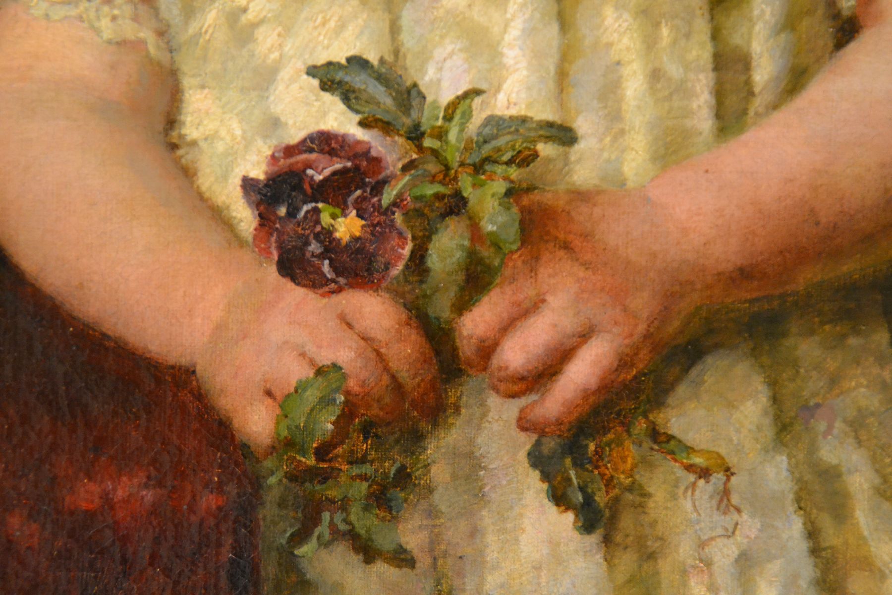 Detail d: Helene Peschel, geb. 1859 Jüterbog, Berliner Bildnismalerin, Schülerin von Streckfuß und J. Lulvès, hier: Ganzporträt eines Mädchen, an einen ...