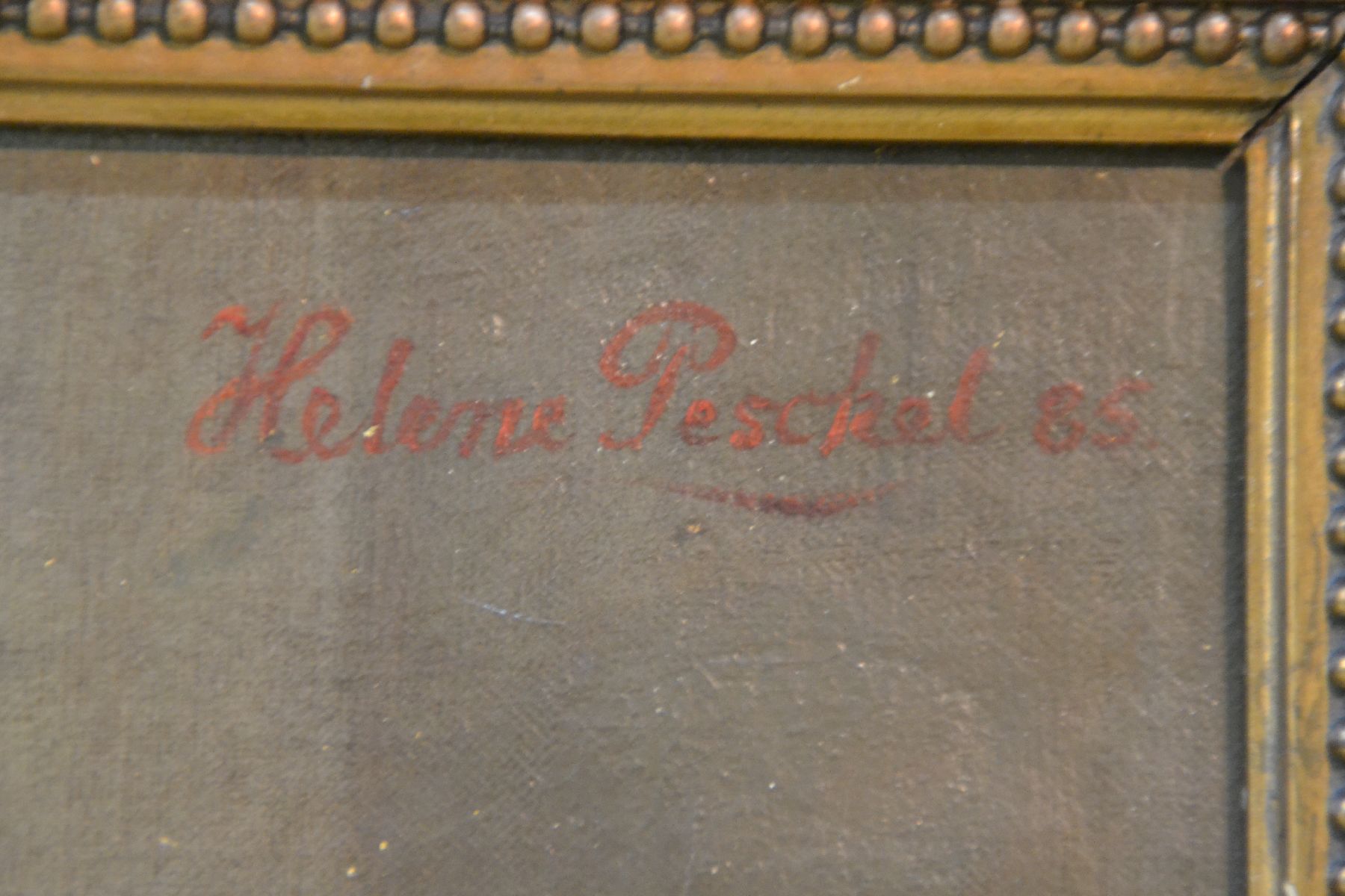 Detail f: Helene Peschel, geb. 1859 Jüterbog, Berliner Bildnismalerin, Schülerin von Streckfuß und J. Lulvès, hier: Ganzporträt eines Mädchen, an einen ...