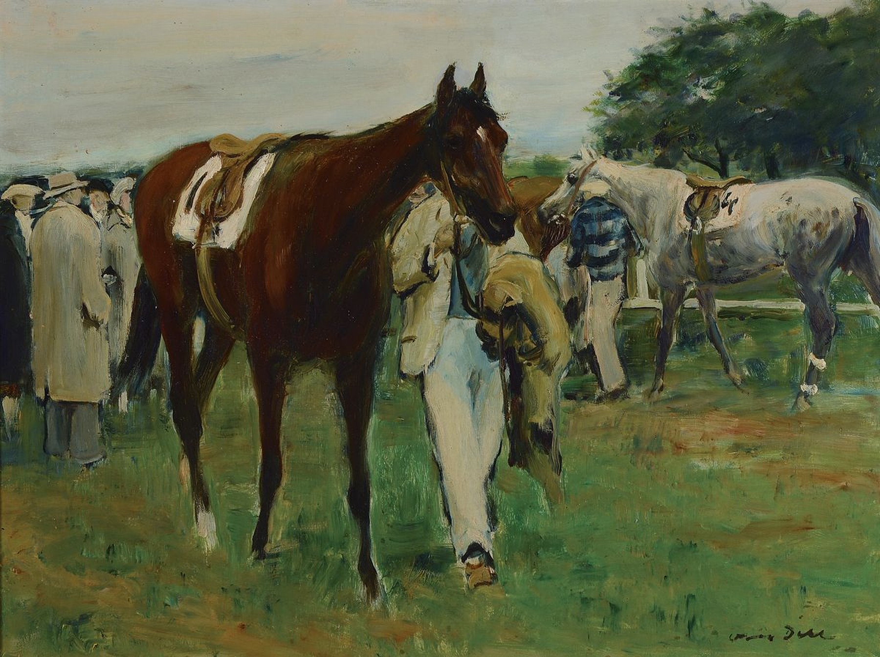 Otto Dill, 1884 Neustadt a.d. Weinstraße-1957 Bad Dürkheim, "Sattelplatz", so rückseitig auf altem Etikett betitelt und dat. 1929-30, ...