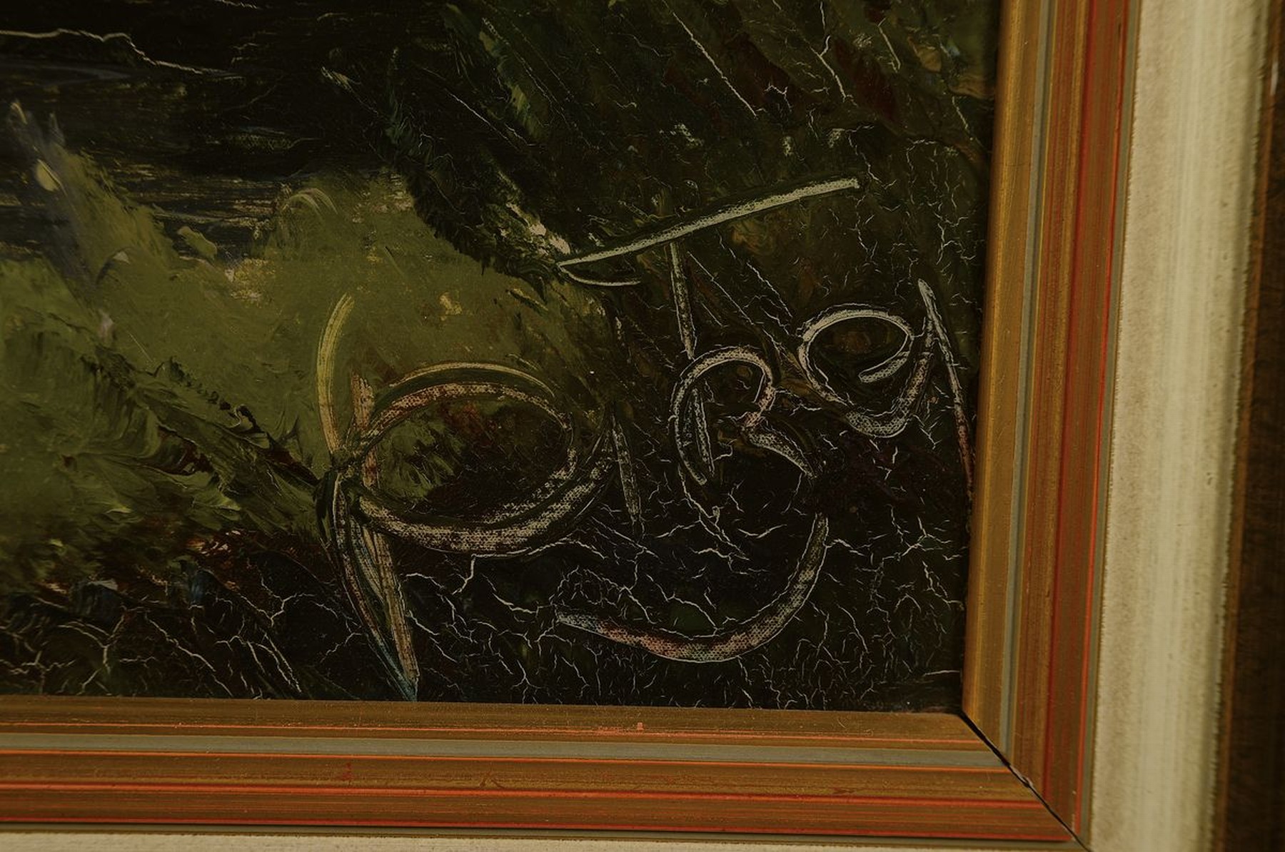 Detail a: Karl Philipp Spitzer, 1887-1954 Speyer, Bäume am Wasser, Öl/Hartfaser, rechts unten 64x53cm, R. ca. 76x65cmR. ca. 102x96cm