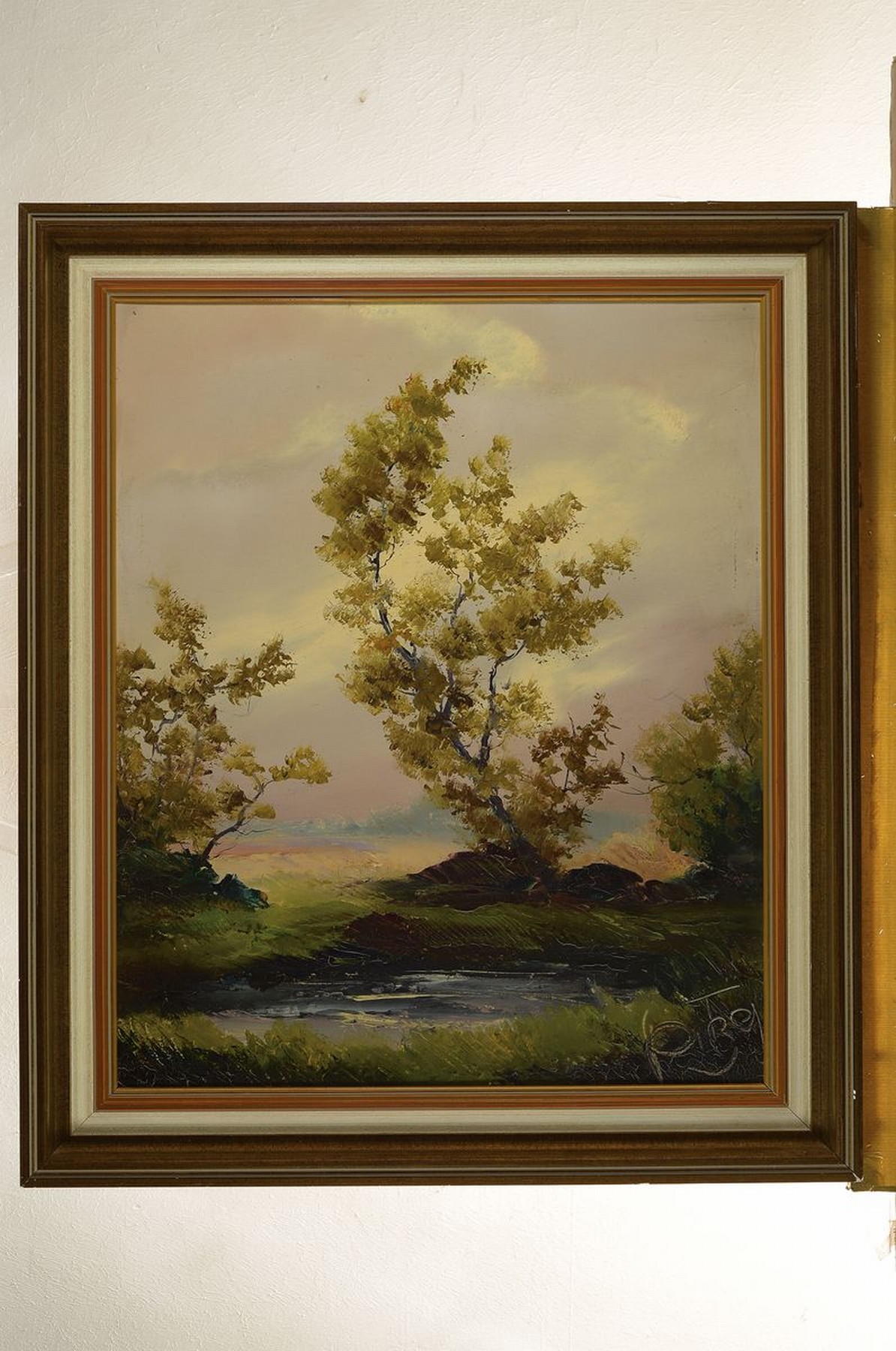 Detail k: Karl Philipp Spitzer, 1887-1954 Speyer, Bäume am Wasser, Öl/Hartfaser, rechts unten 64x53cm, R. ca. 76x65cmR. ca. 102x96cm