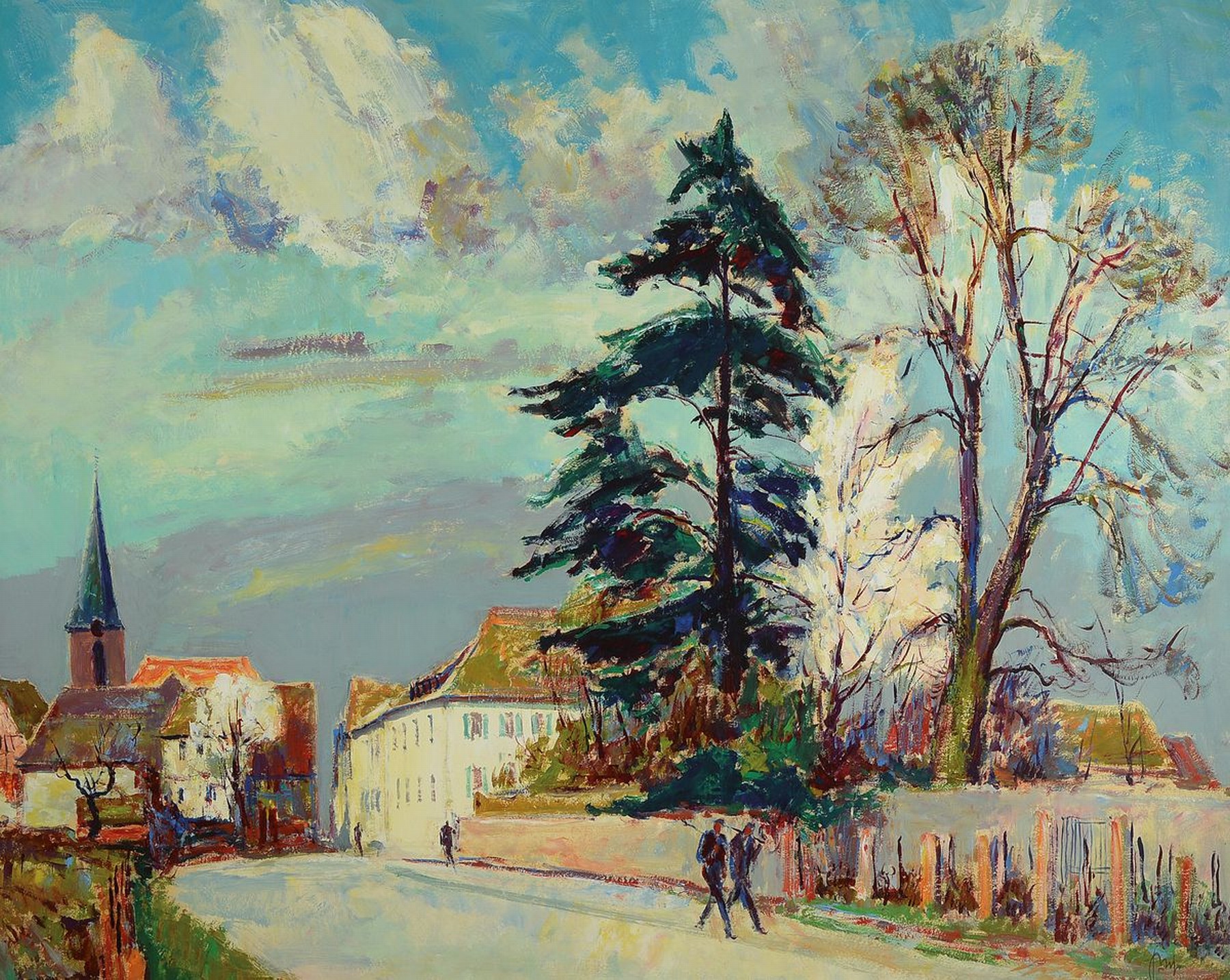 Karl Graf, 1902-1986 Speyer, Forst an der Weinstraße, Öl/Malkarton, rechts unten signiert, rückseitig betitelt und dat. 1961, ca. 68x85cm, R. ca. ...