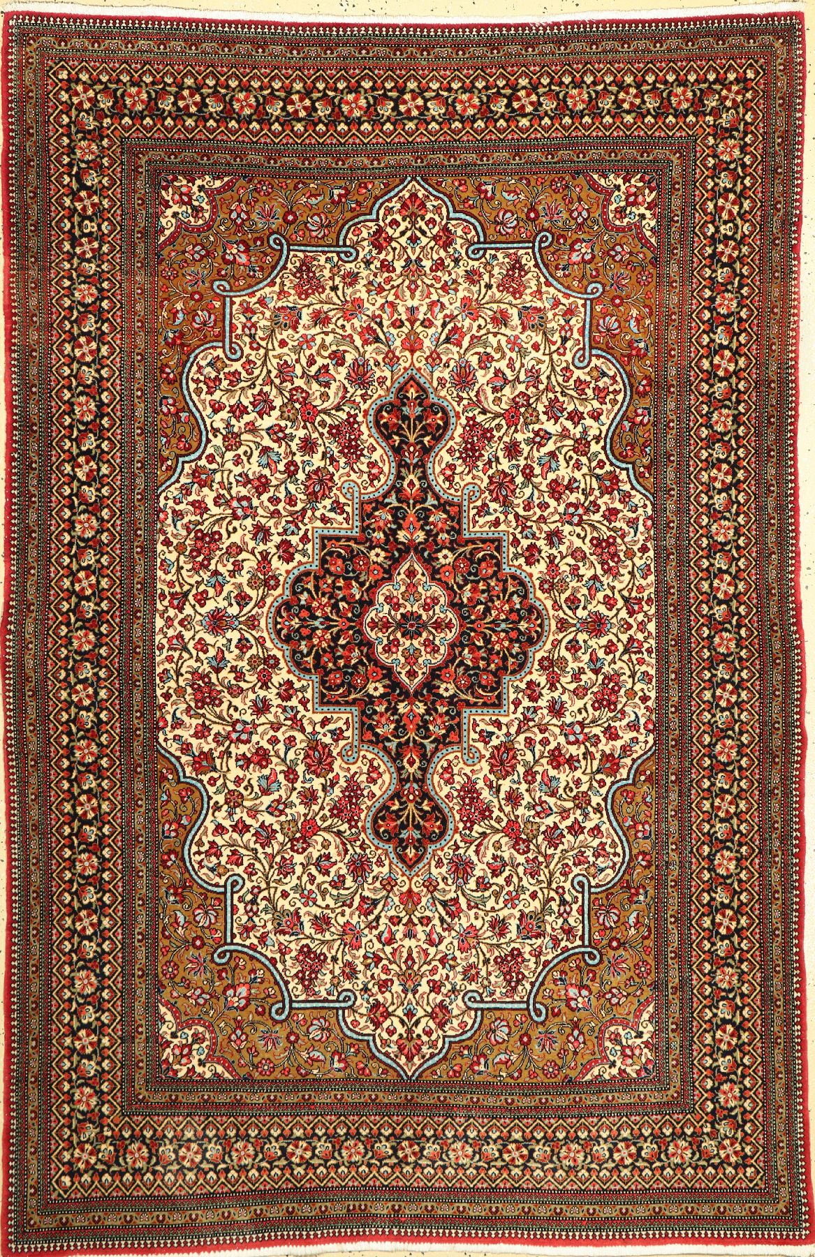 Ghom Kork, Persien, ca. 50 Jahre, Korkwolle, ca. 212 x 140 cm, EHZ: 2(gereinigt).