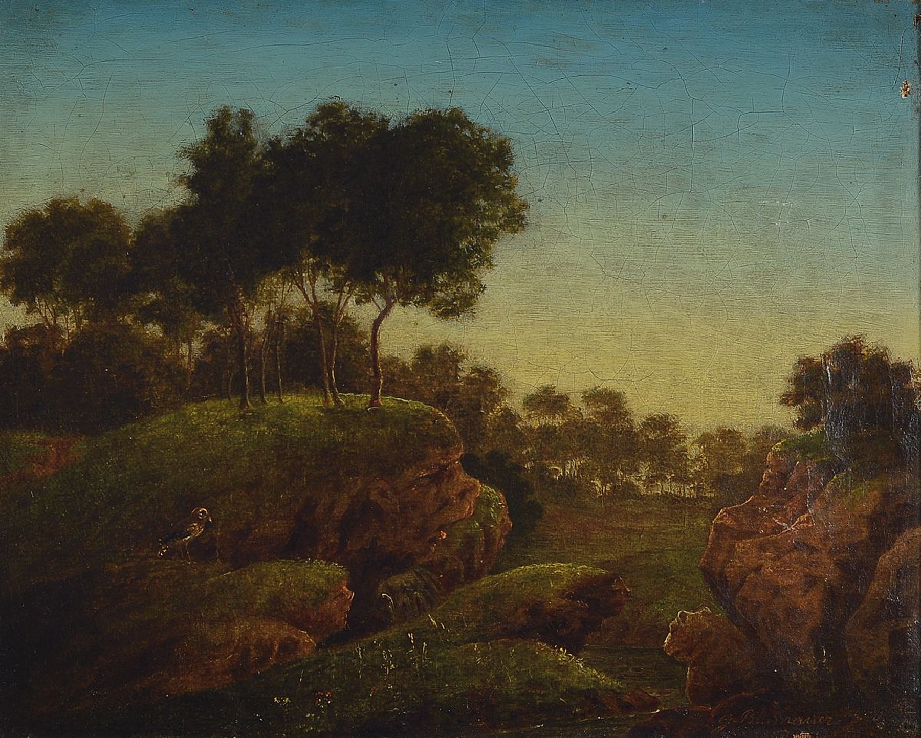 Carl Blumauer, 1826 Vöcklabruck - 1903 Linz, gelernter Gold- u. Silberschmied, Ausbildung zum Landschaftsmaler u. Zeichner, idyllische ...